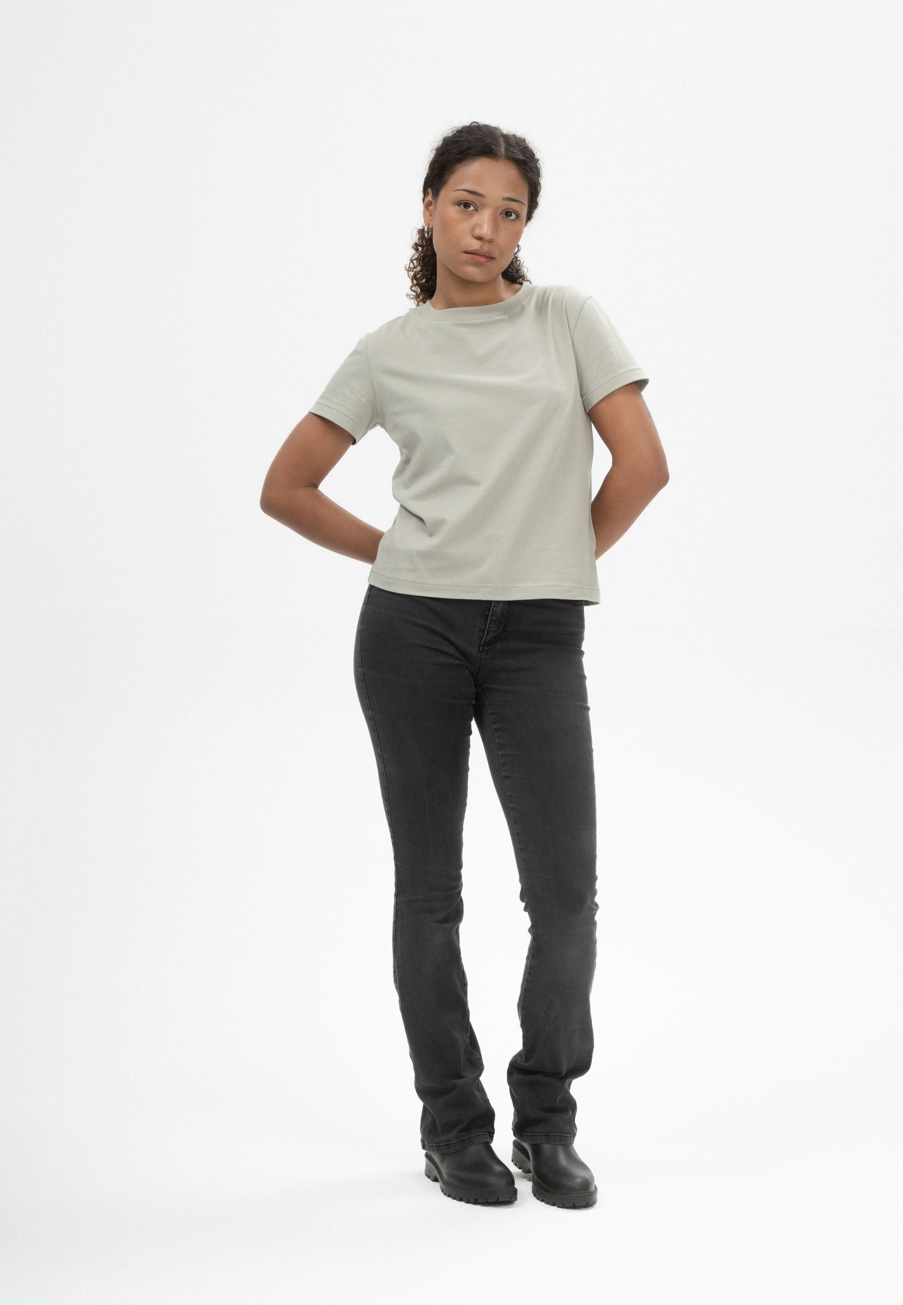 KHIRA Dusty Green T-shirt Dam