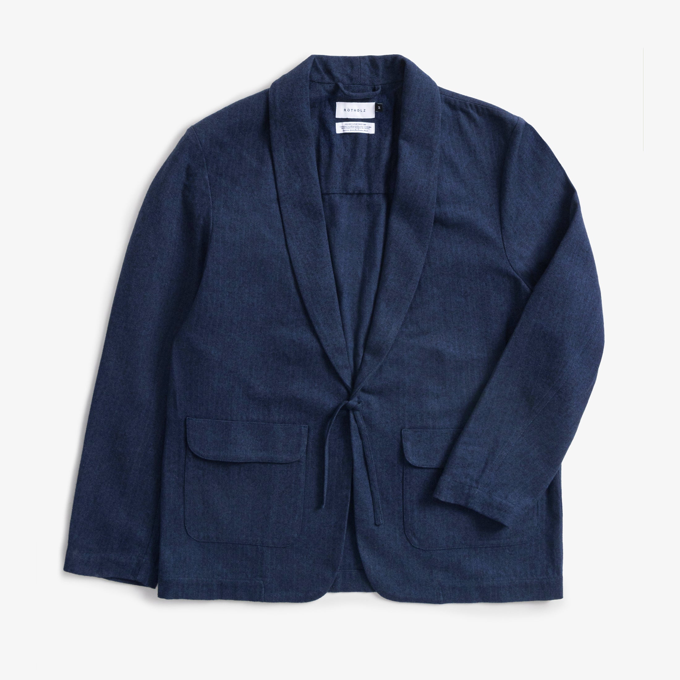 Kimono Blazer Unisex Herringbone Blue