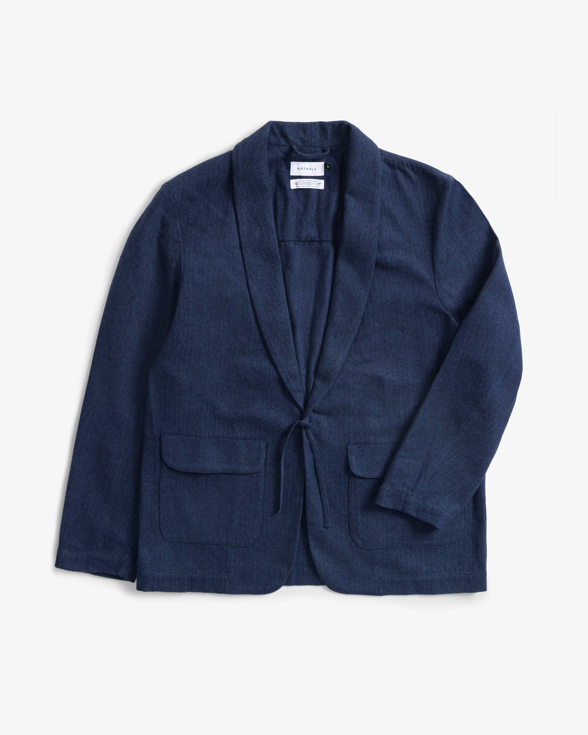 Kimono Blazer Unisex Herringbone Blue