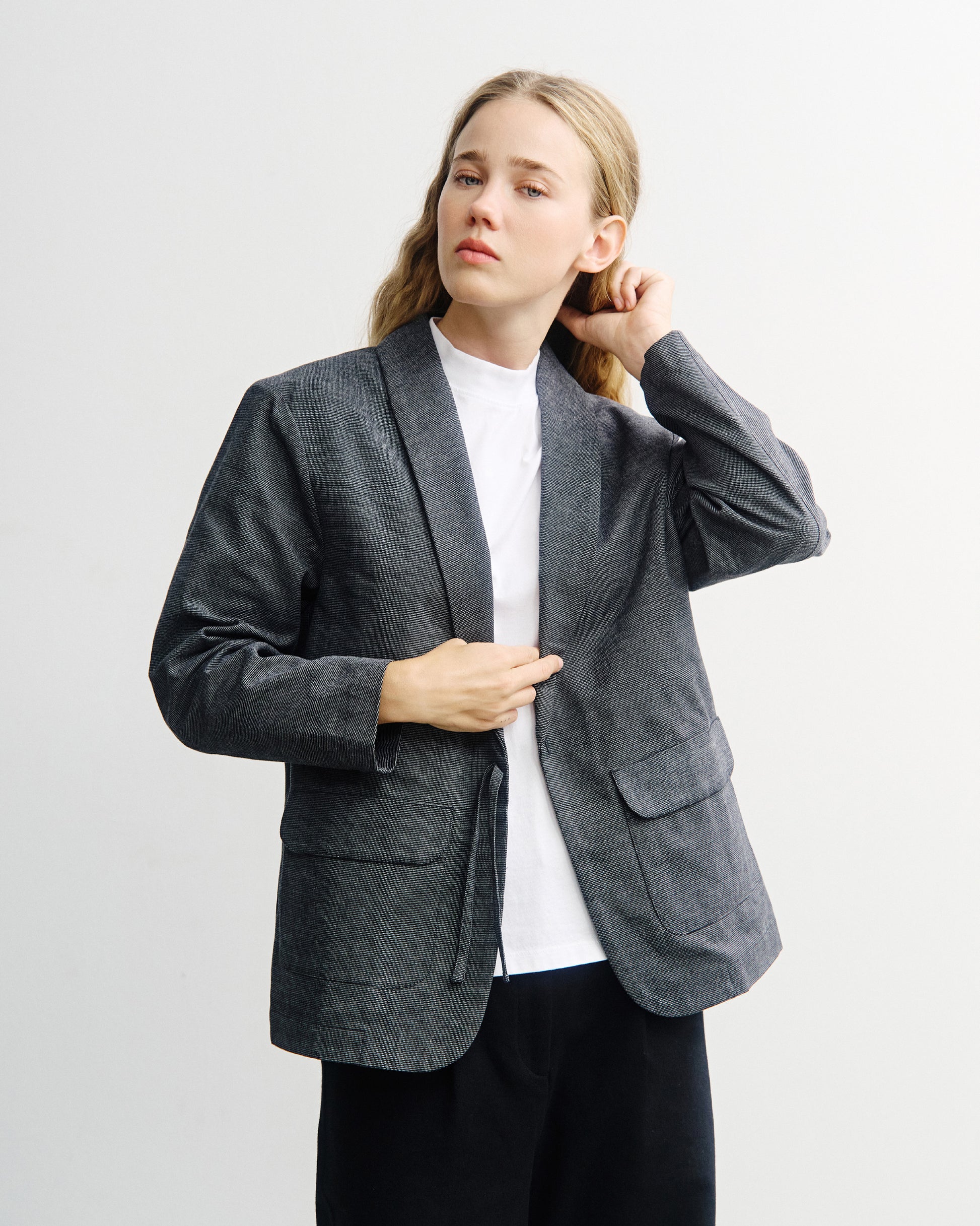 Kimono Blazer Unisex Spotted Black