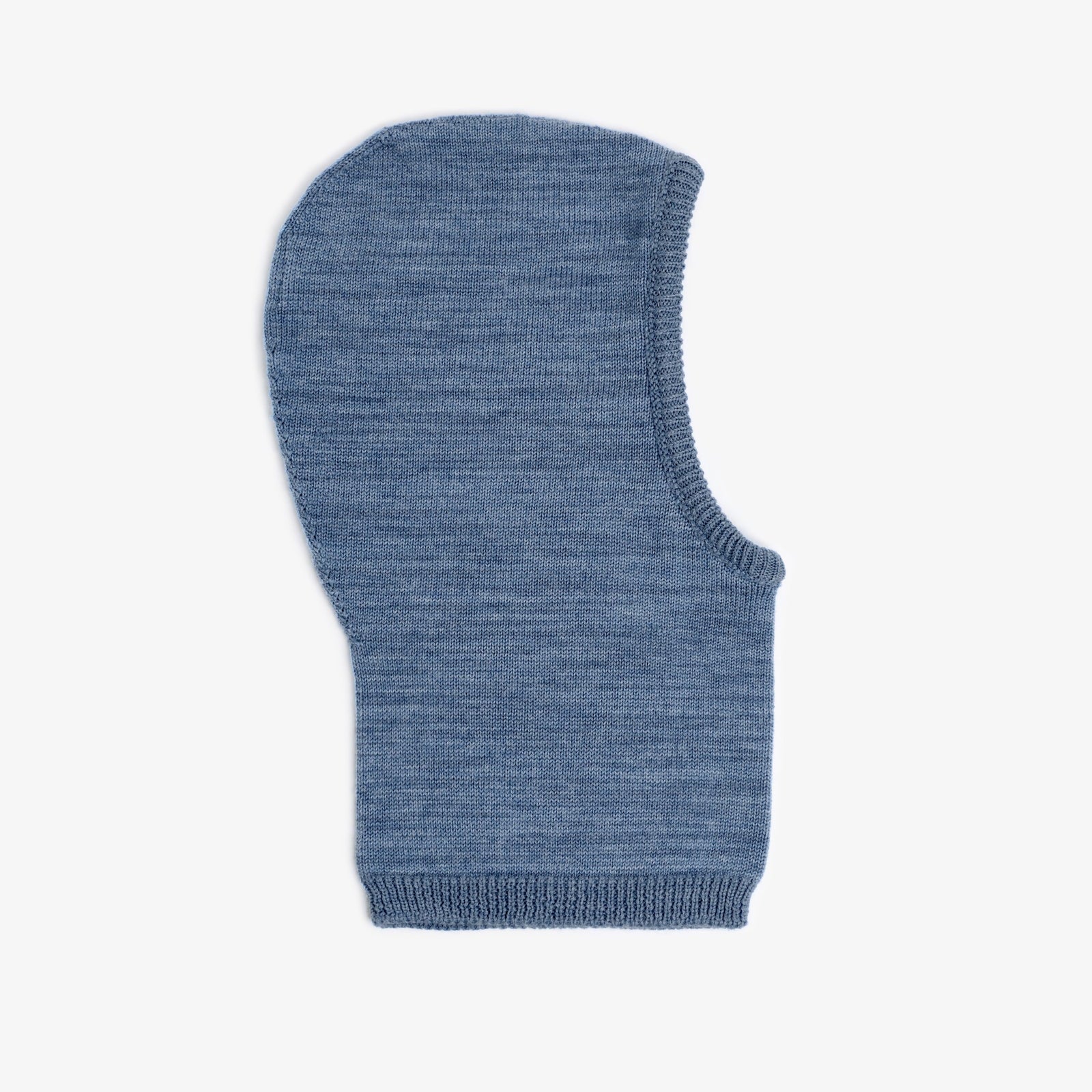Balaclava Merino Wool Knit Hood Washed Blue
