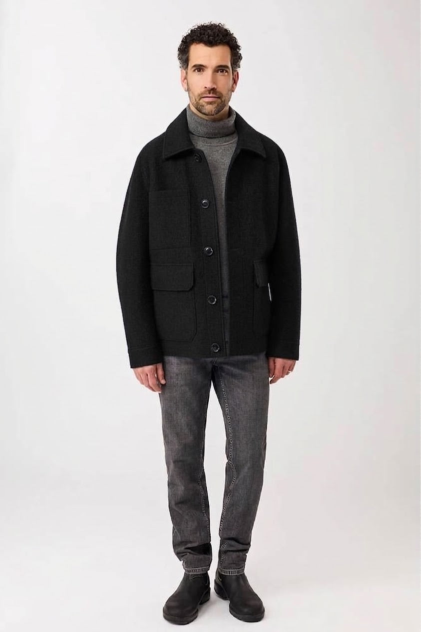 Field Jacket Organic Wool Membrane Tecno Felt Black