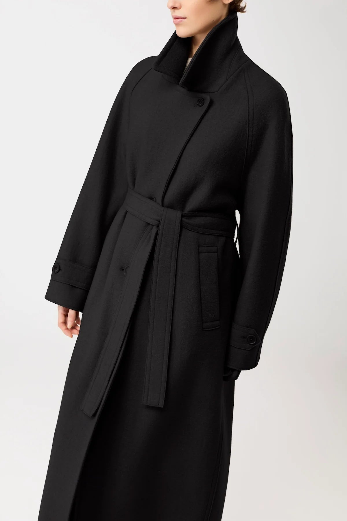Women's Walking Coat Organic Wool (GOTS) Black