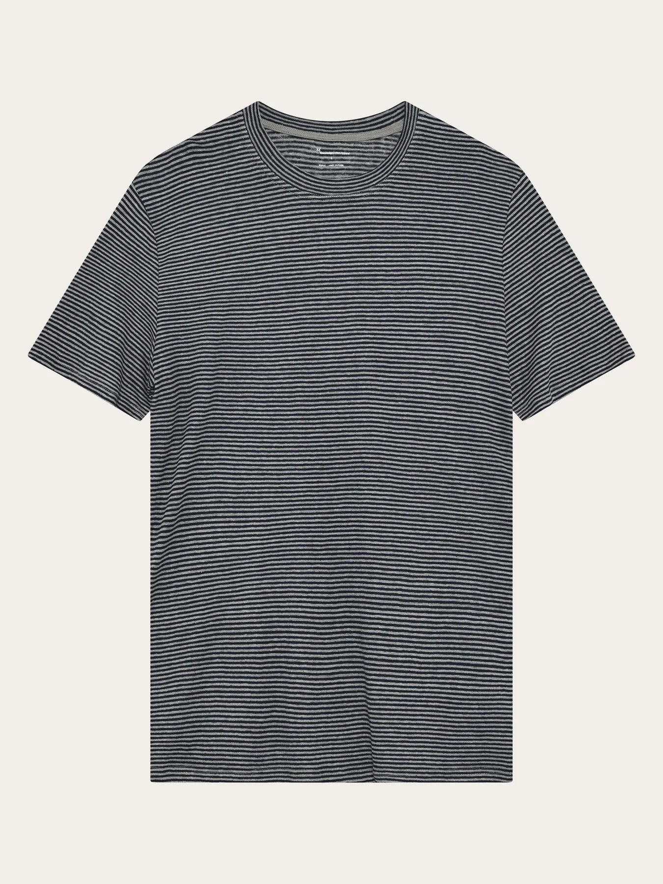 T-shirt Linne Herr Ekologisk Lin Navy Stripes