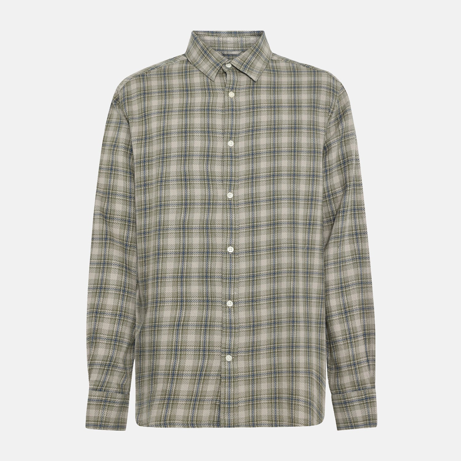 Loose Check Shirt Beige