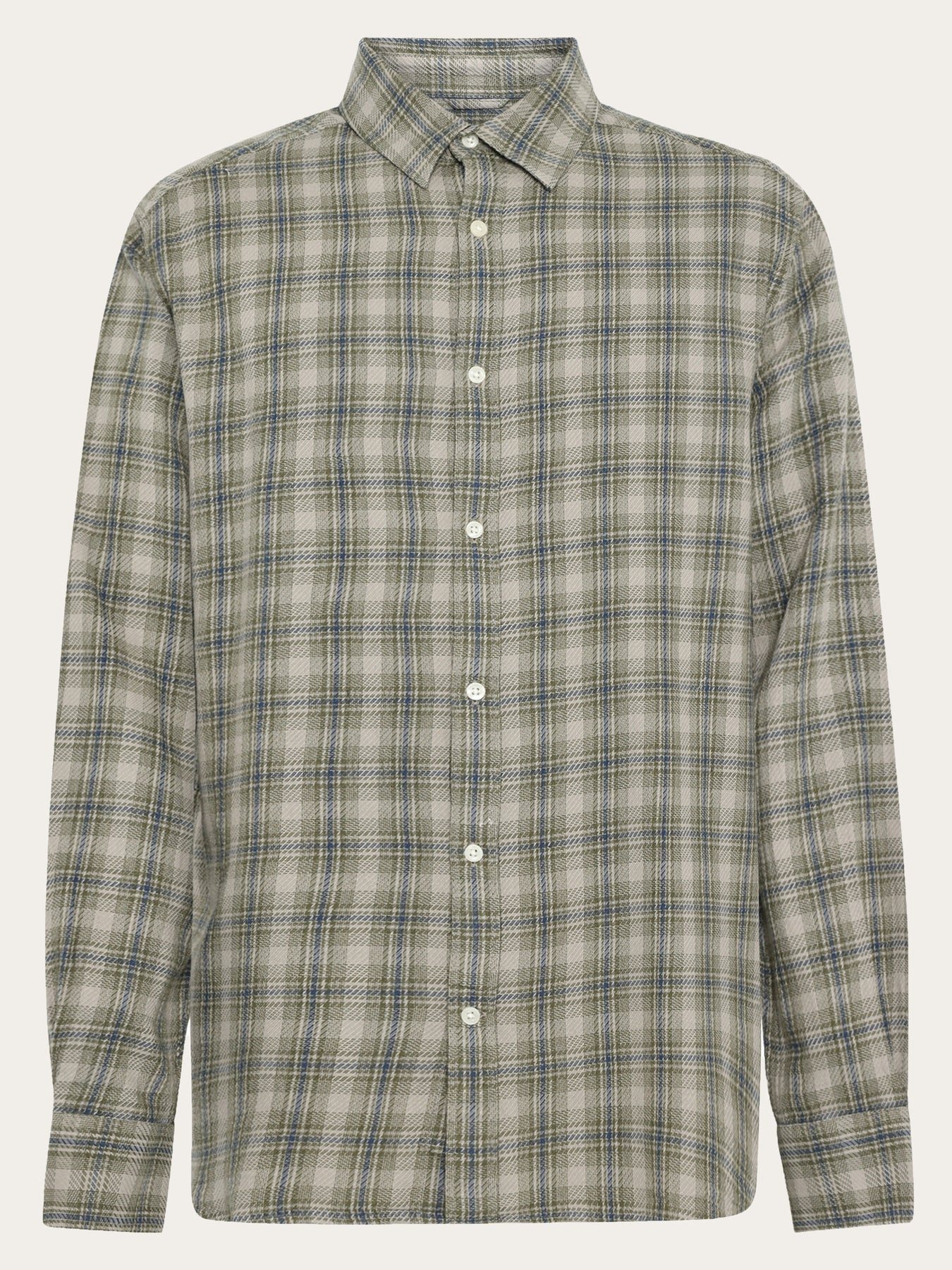 Loose Check Shirt Beige
