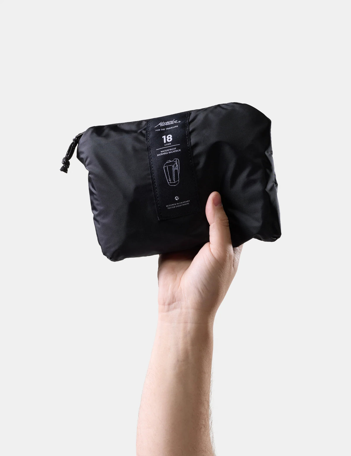 Packable Waterproof Roll-Top Backpack 18L 284g Black