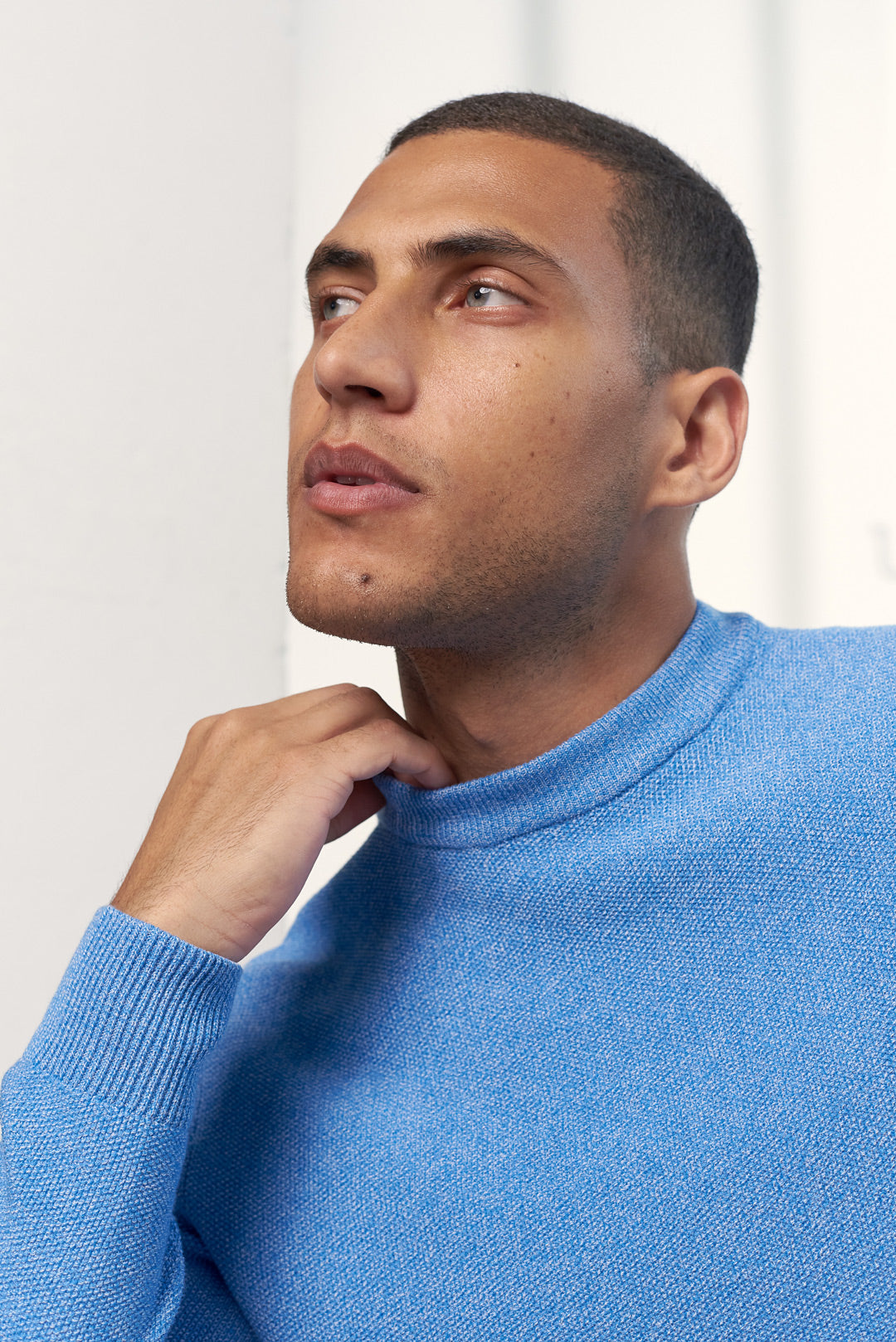 Morten Knit Sky Blue Melange