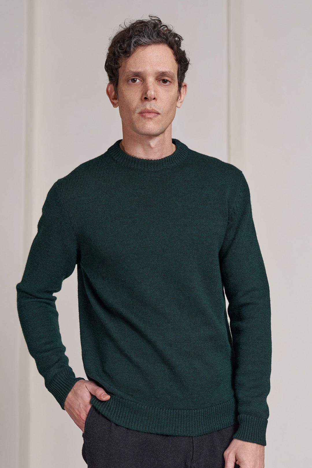Morten Merino Wool Knit Racing Green