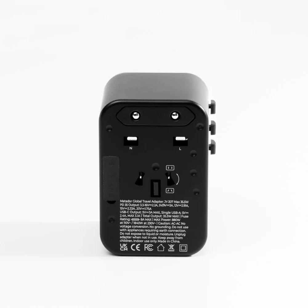 Global Travel Adapter Black