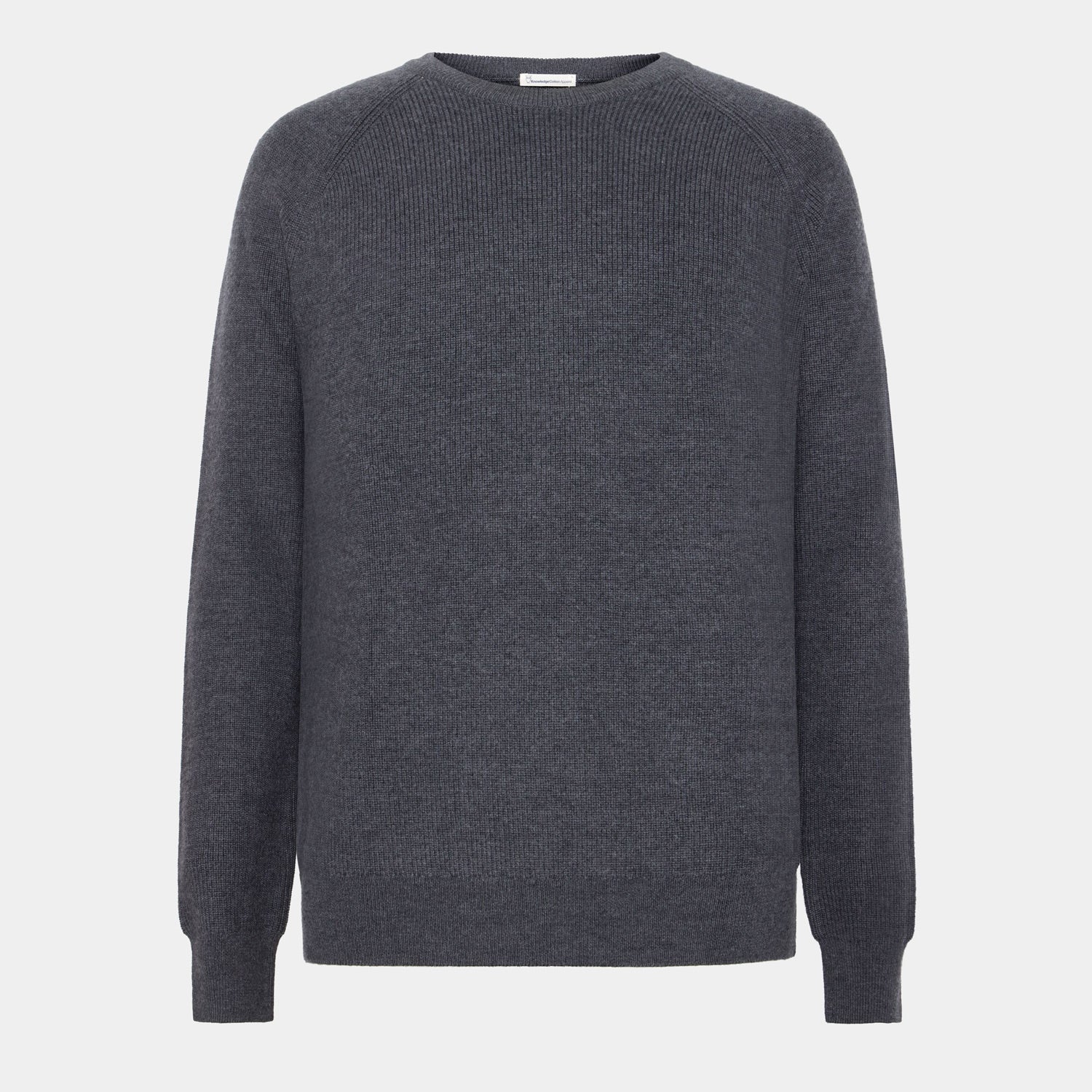 Merino Heavy Wool Crew Neck Dark Grey Melange