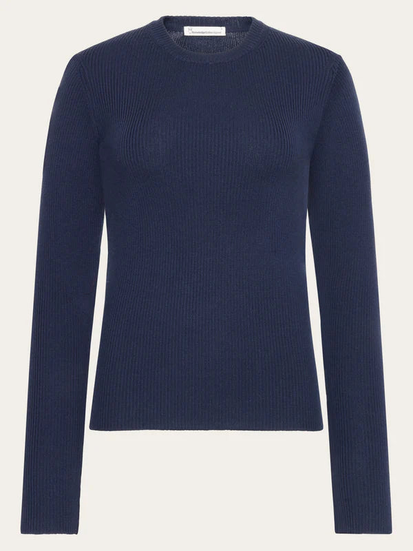 Rib Knit Merino Wool Total Eclipse (Women)
