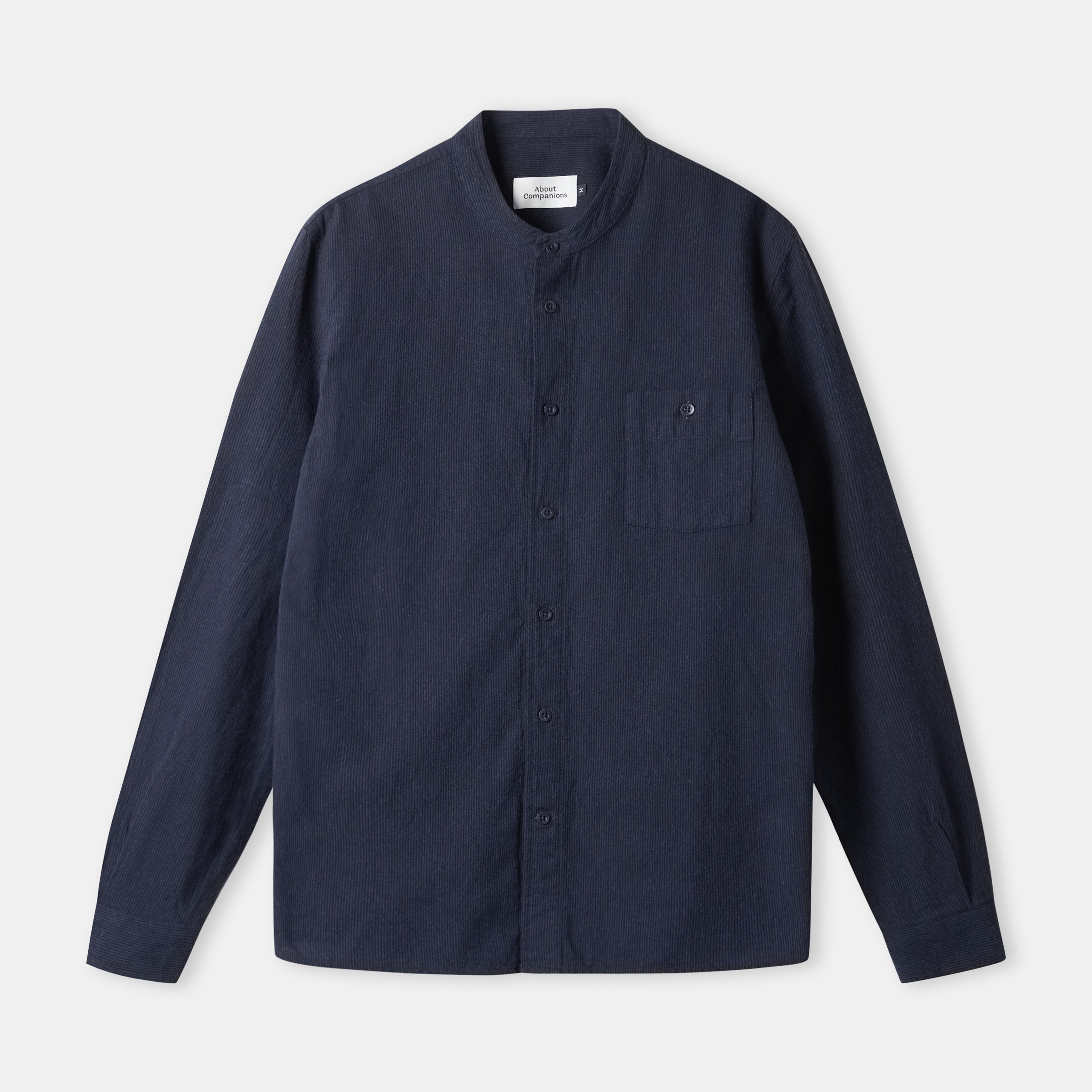 Nathan Stand-Up Collar Striped Navy