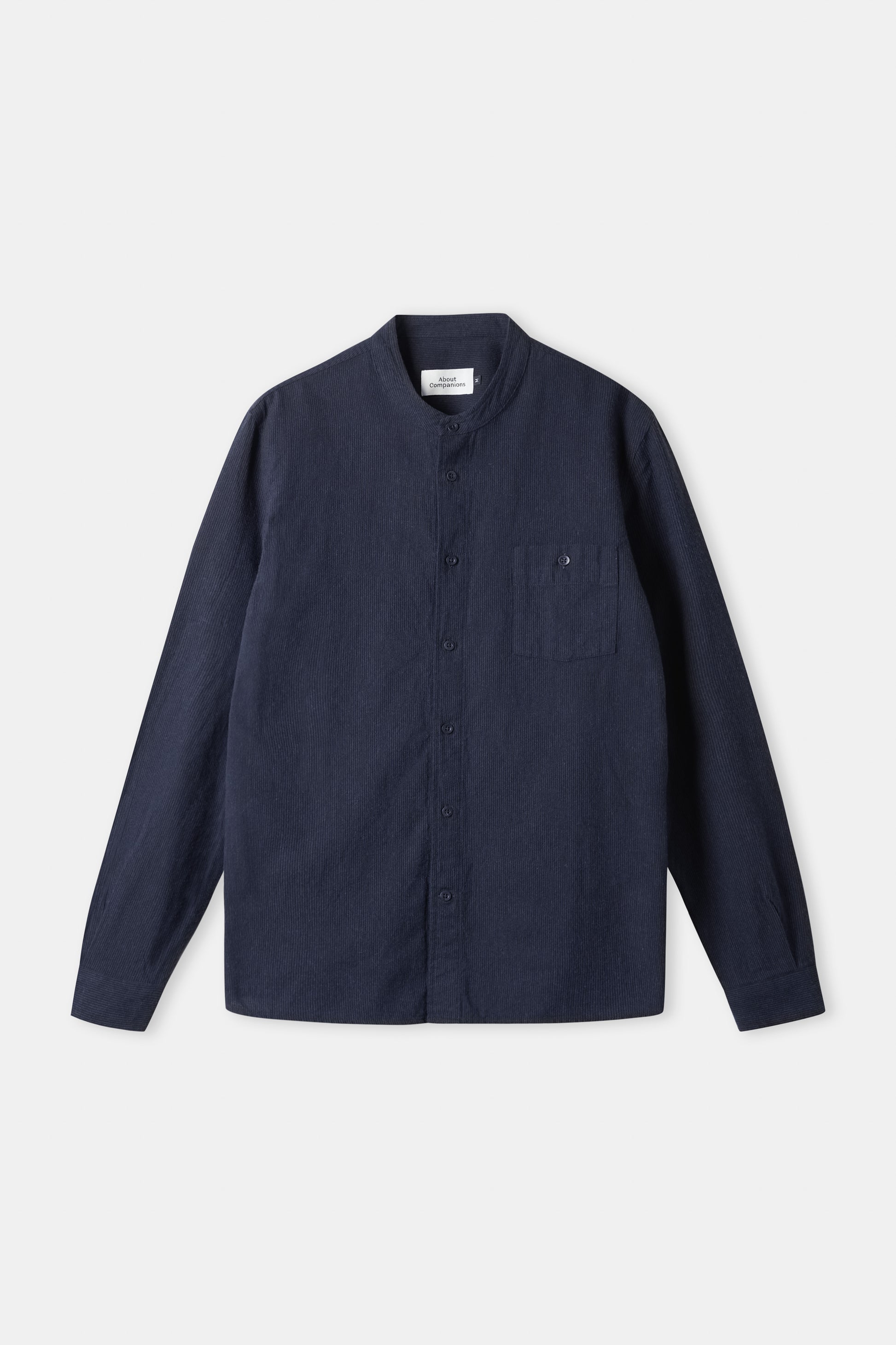 Nathan Stand-Up Collar Striped Navy