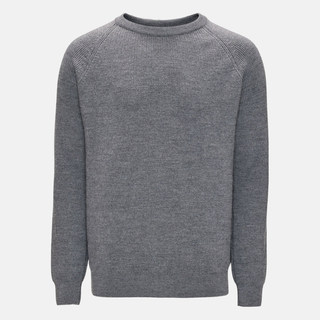 Merino Wool Knit Rib Grey Melange - KNOWLEDGE COTTON APPAREL