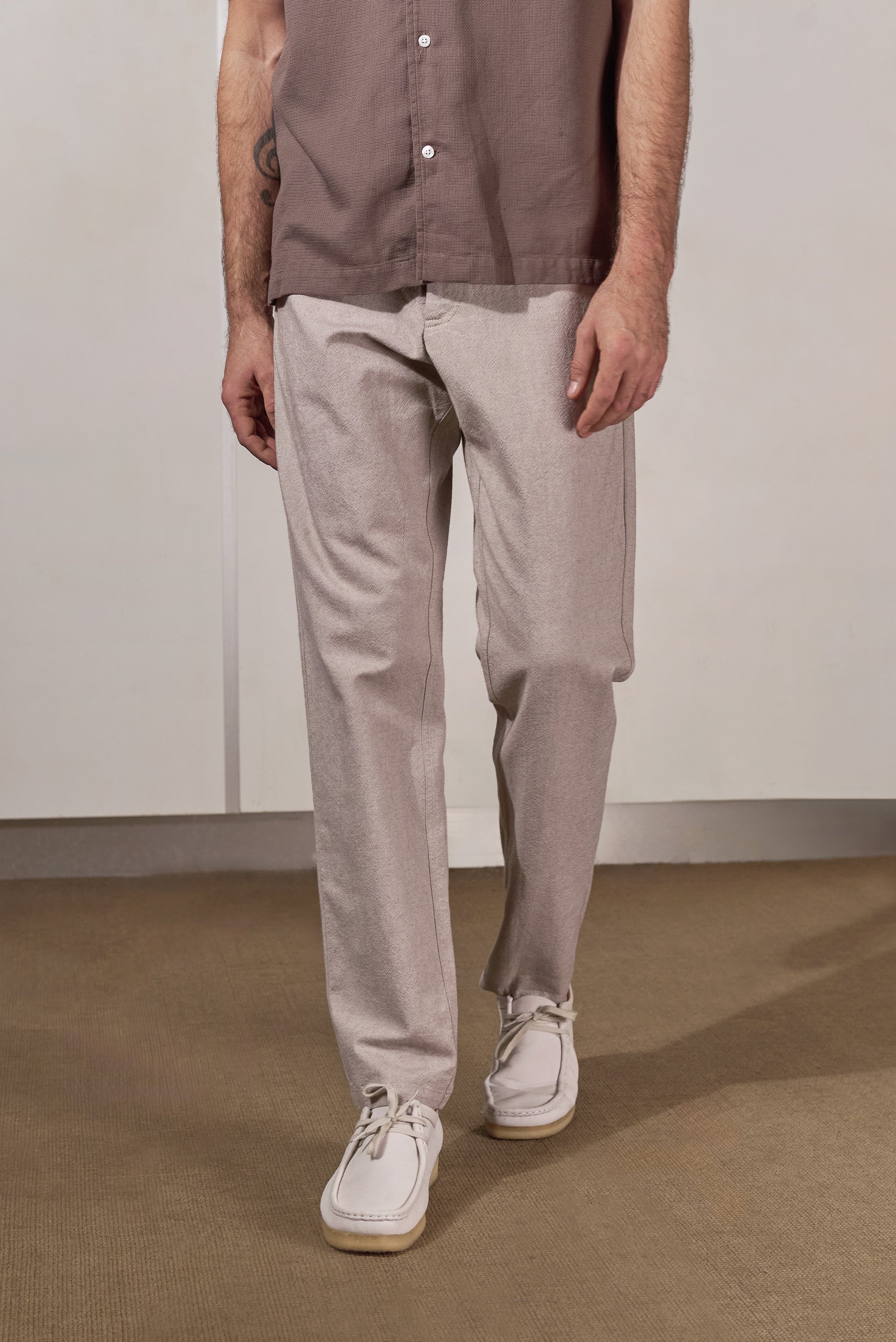 Olf Canvas Trousers Cold Brown