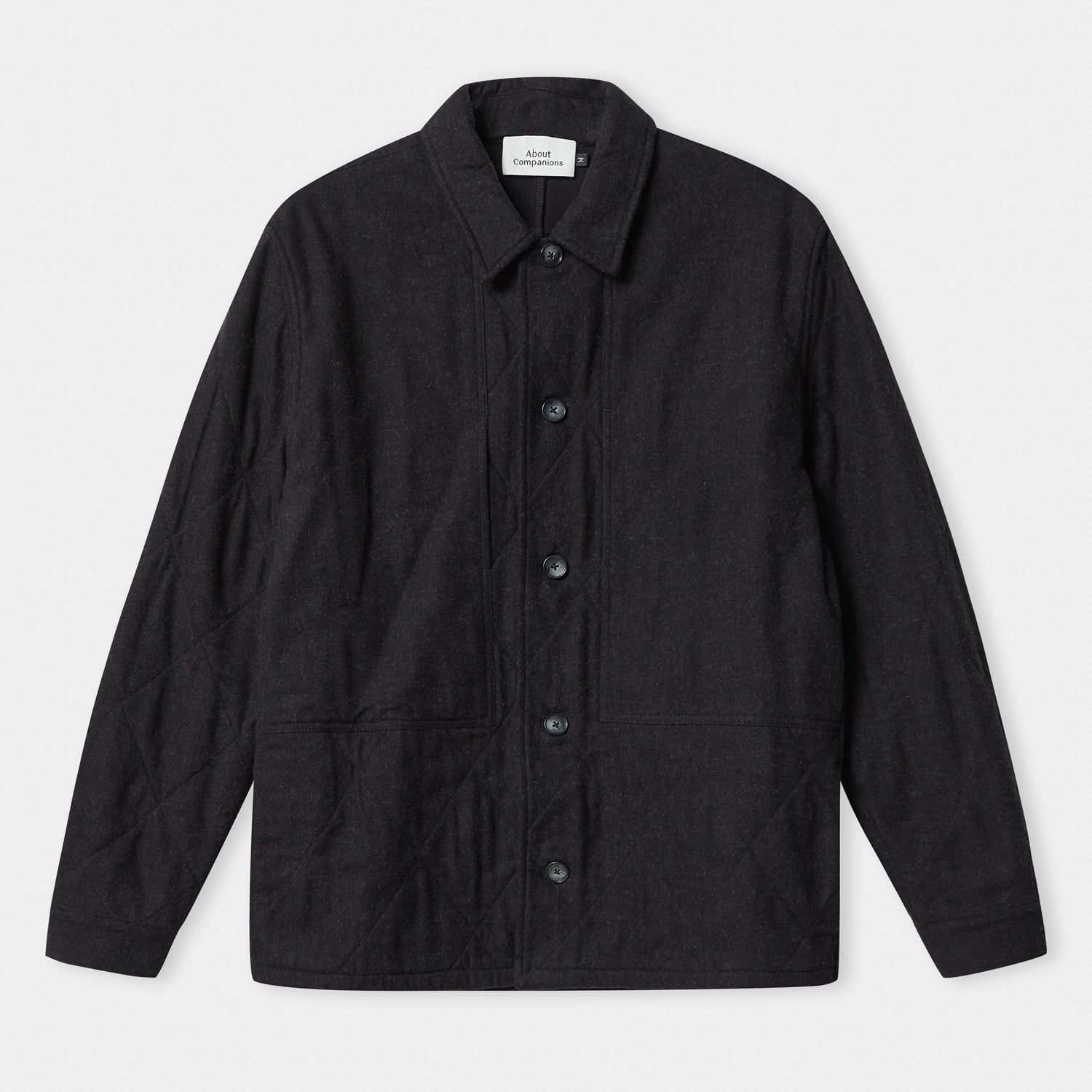 Owe Padded Overshirt Black Melange - ABOUT COMPANIONS
