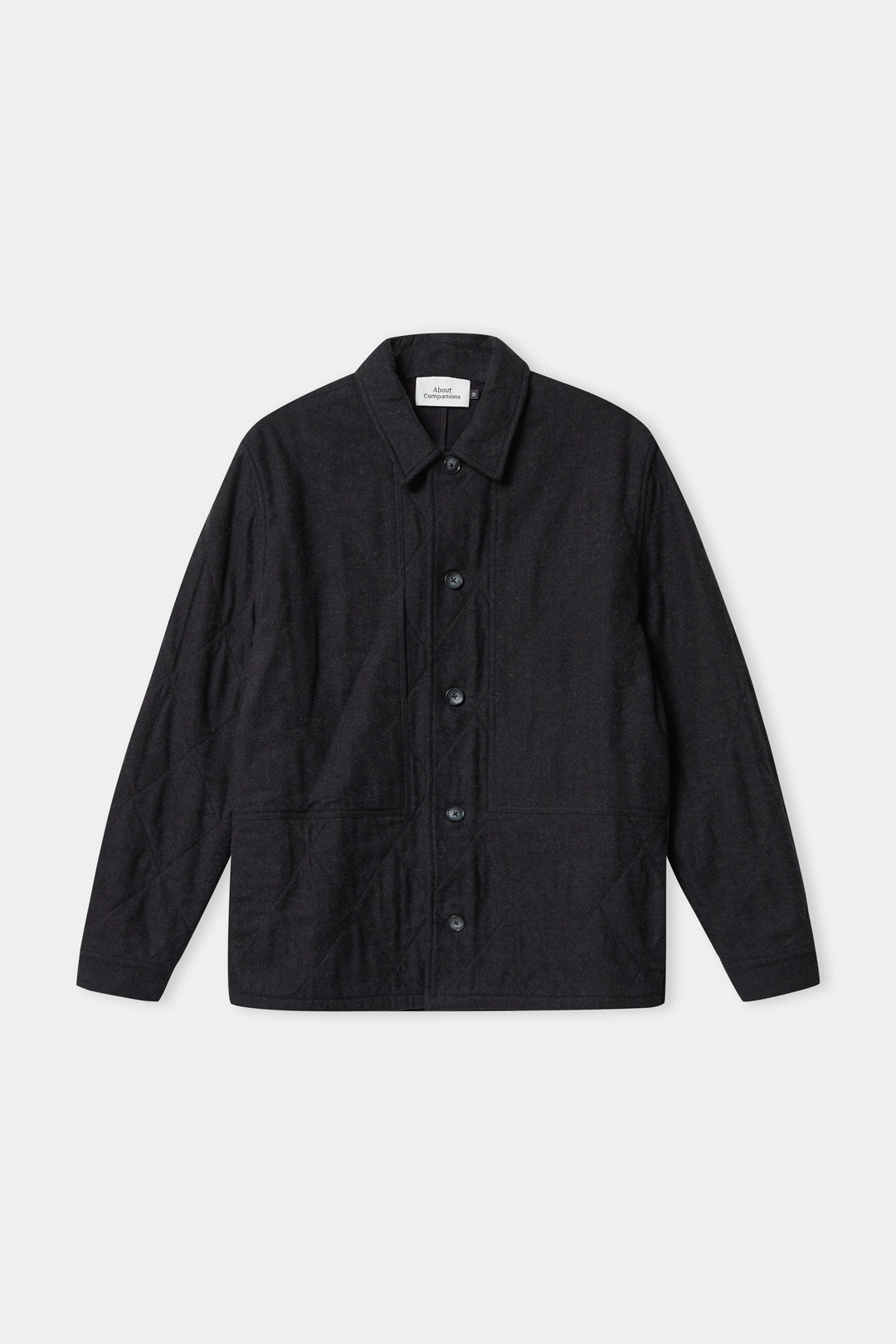 Owe Padded Overshirt Black Melange - ABOUT COMPANIONS
