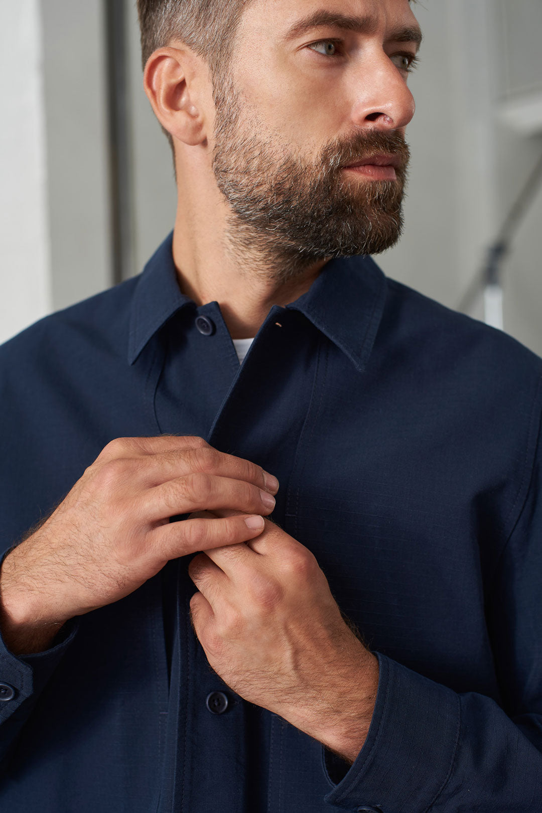 Owe Ripstop Overshirt Navy - ABOUT COMPANIONS