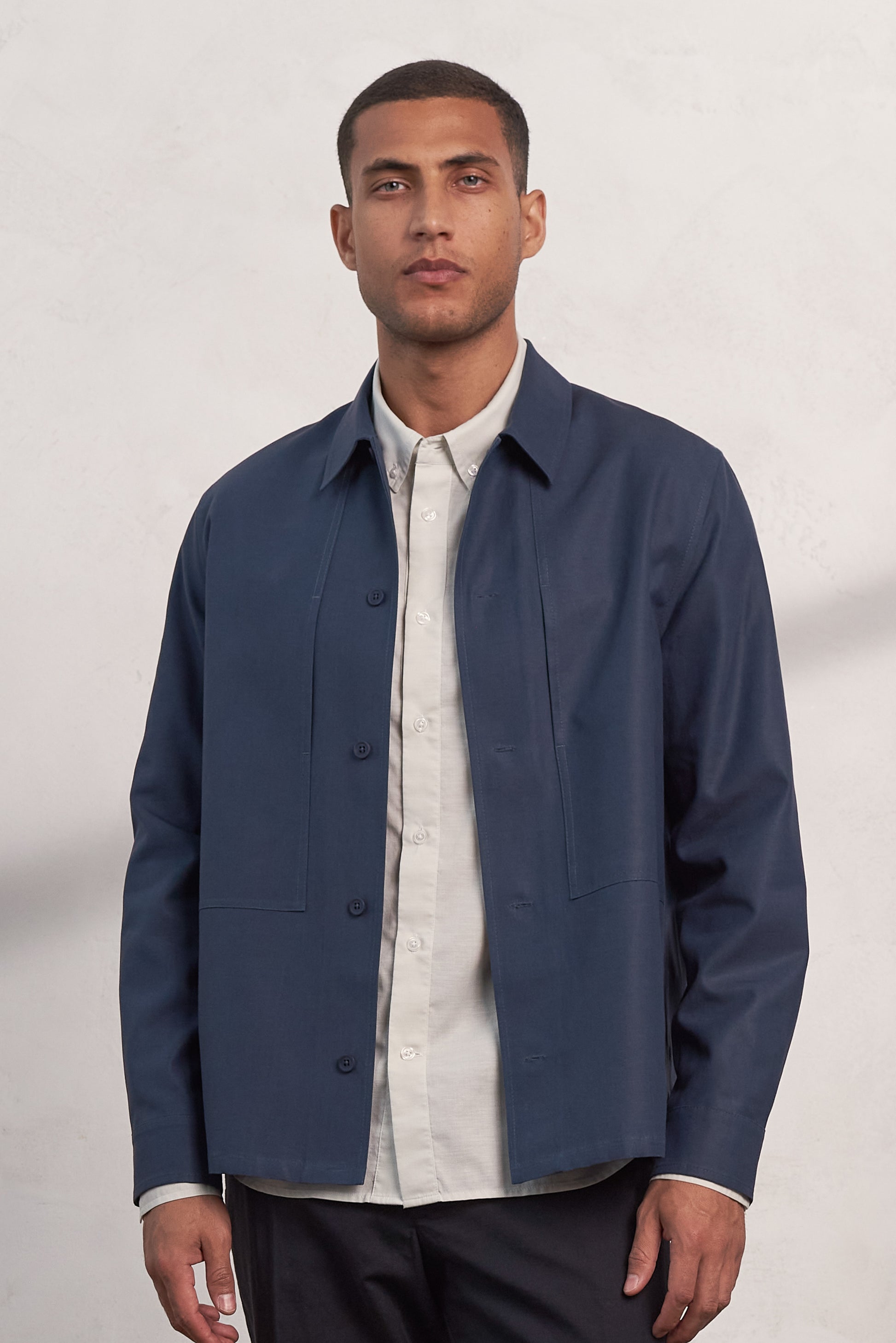 Owe Tencel Overshirt Cold Navy