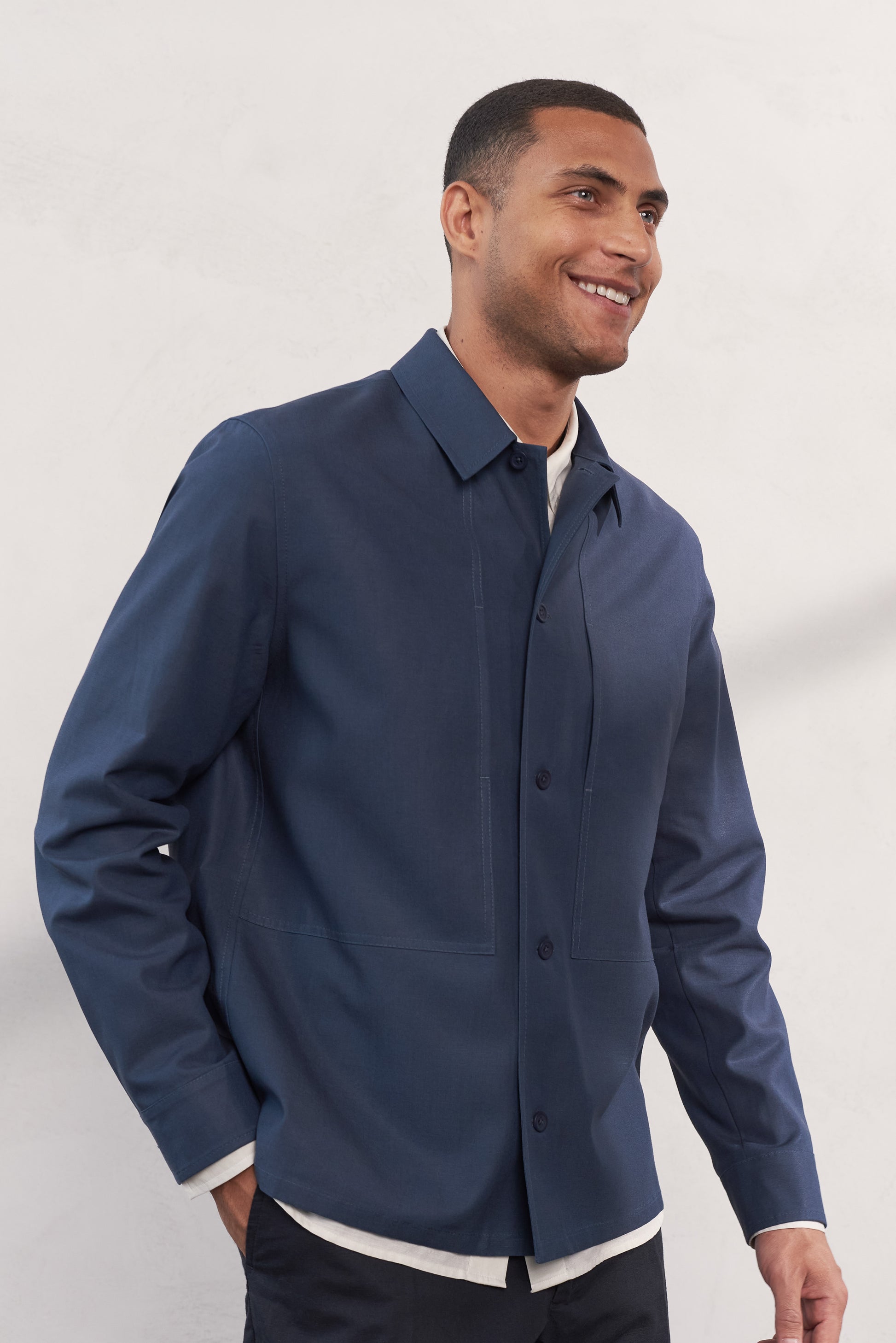 Owe Tencel Overshirt Cold Navy