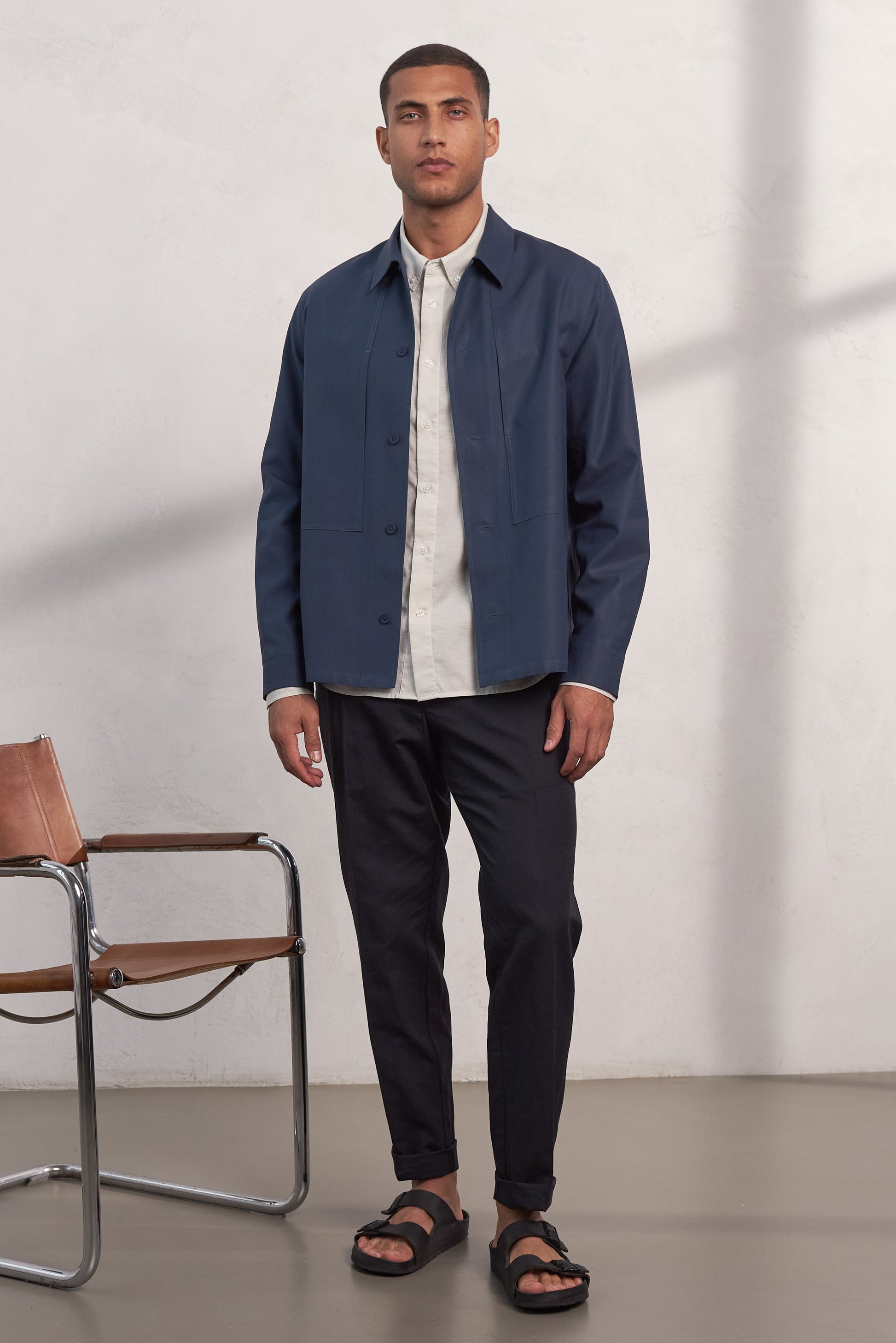 Owe Tencel Overshirt Cold Navy