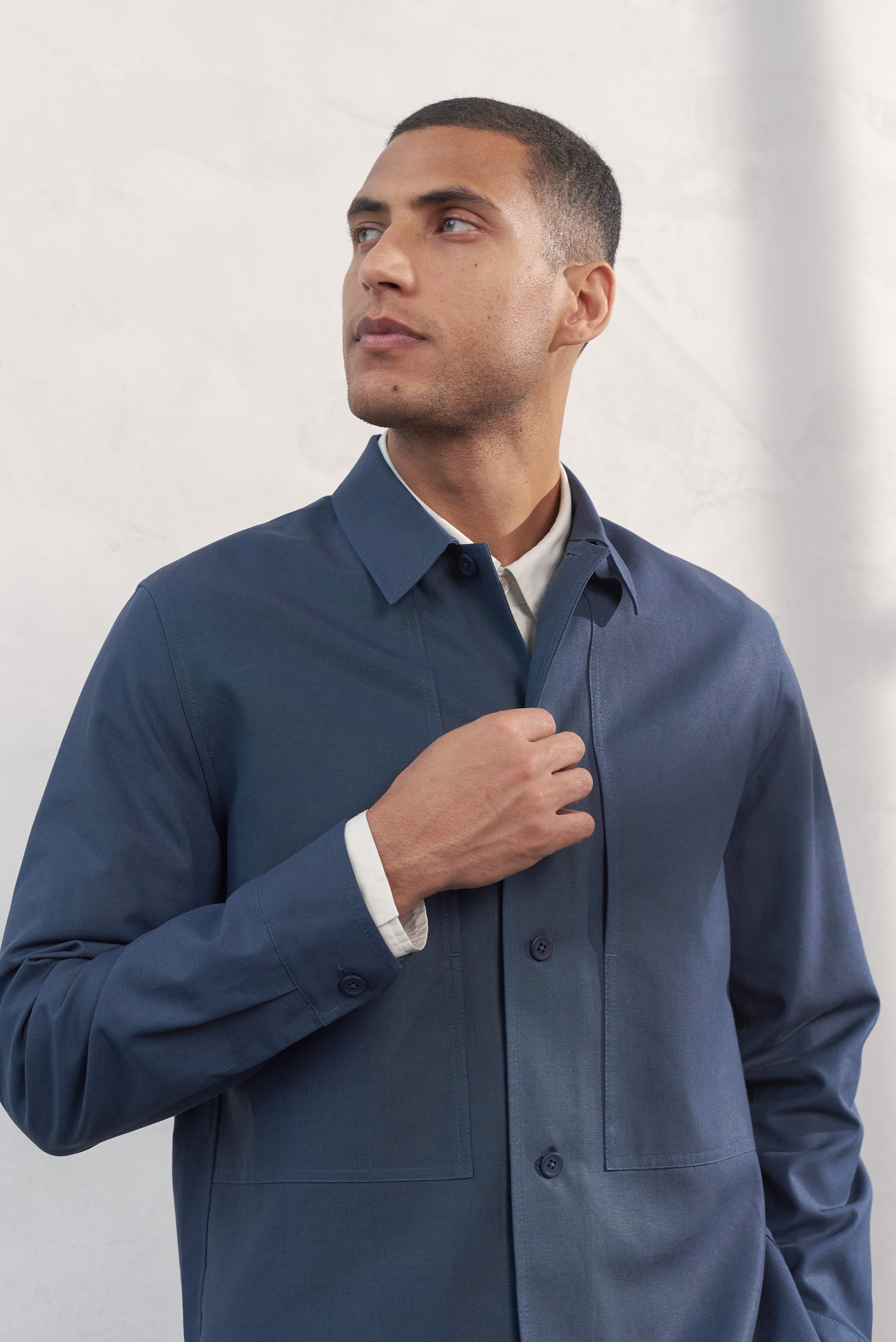 Owe Tencel Overshirt Cold Navy