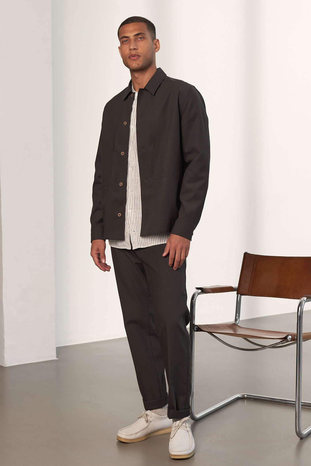 Owe Tencel Overshirt Graphite Brown