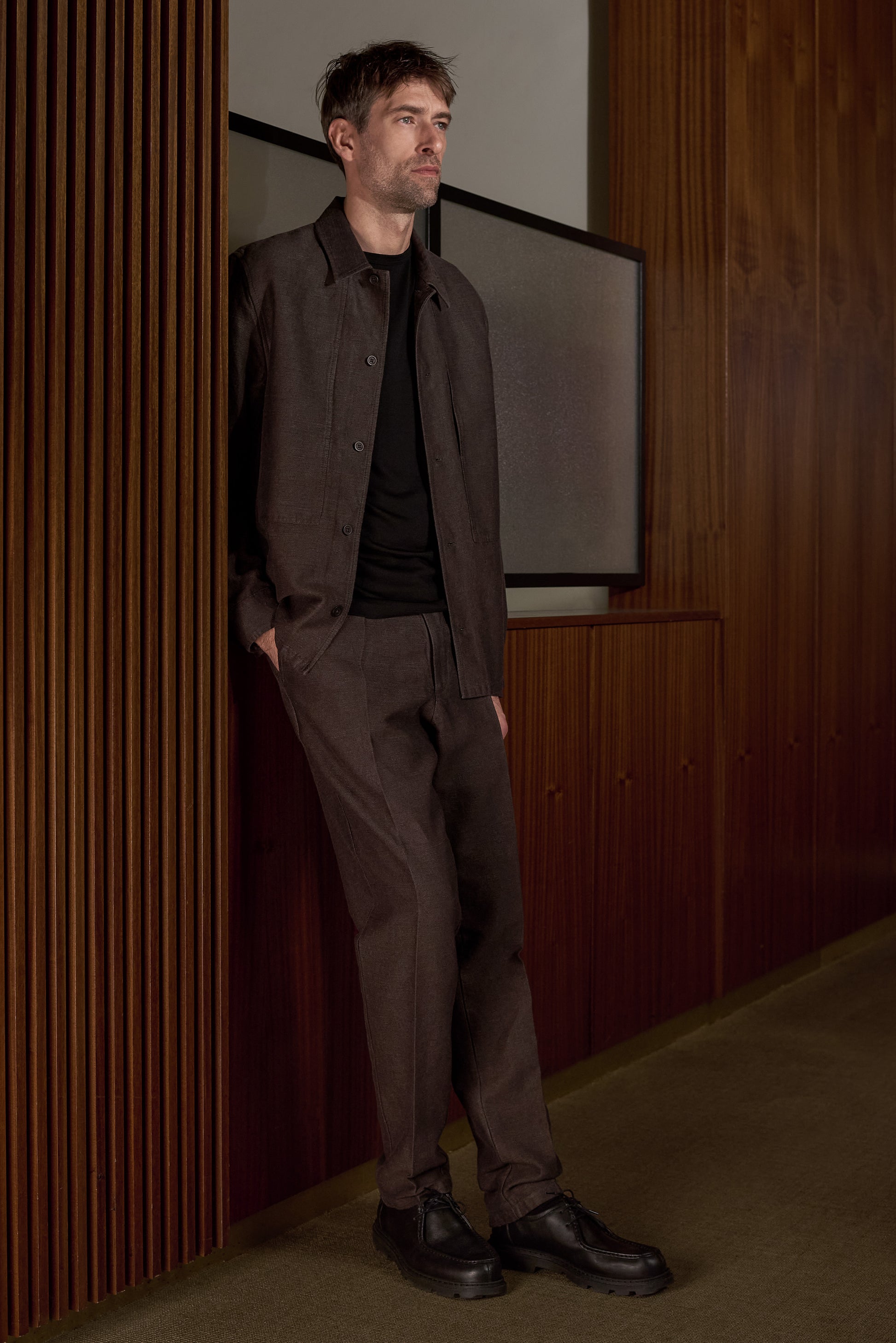 Owe Winter Linen Overshirt Coffee