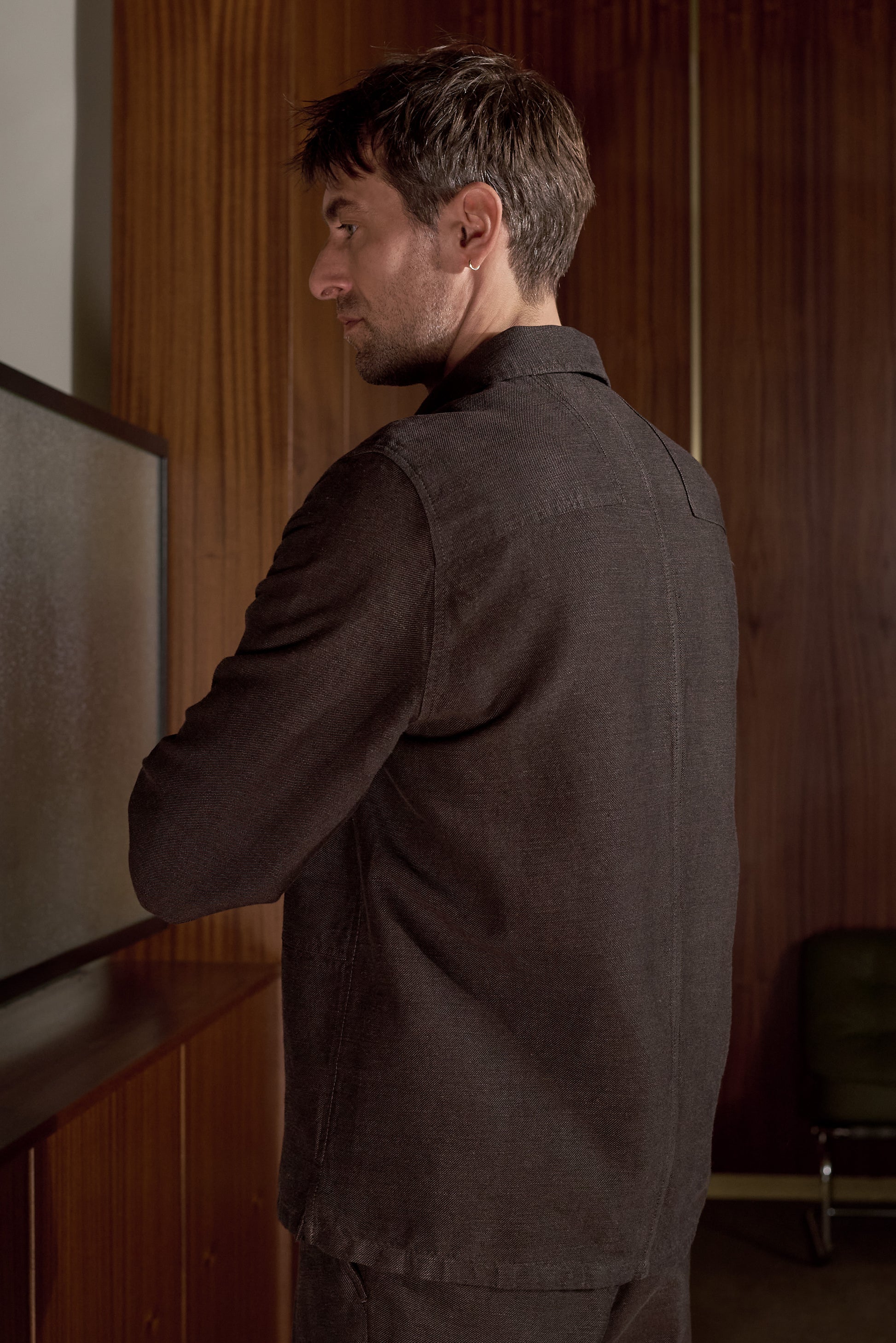 Owe Winter Linen Overshirt Coffee