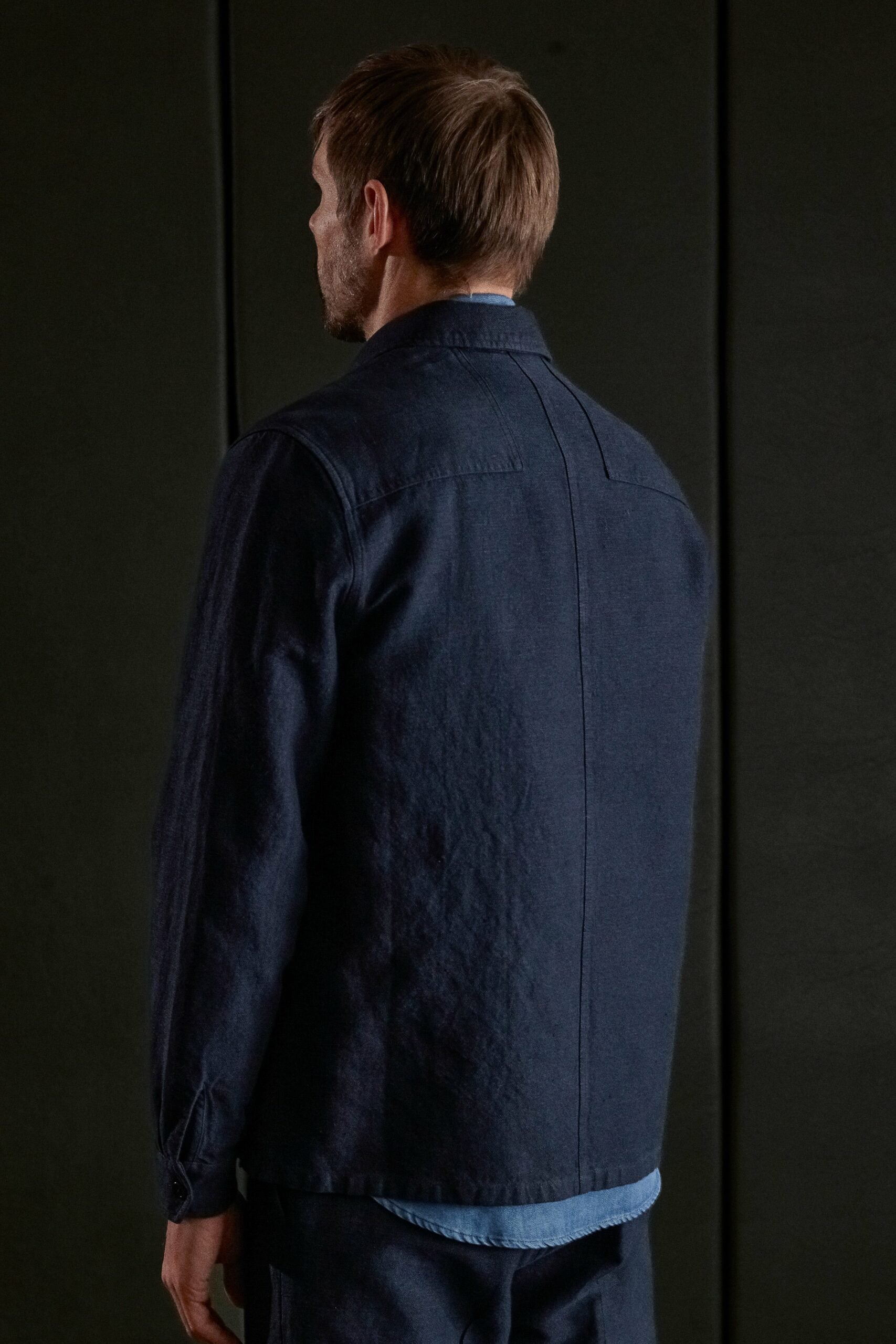 Owe Winter Linen Overshirt Navy - ABOUT COMPANIONS