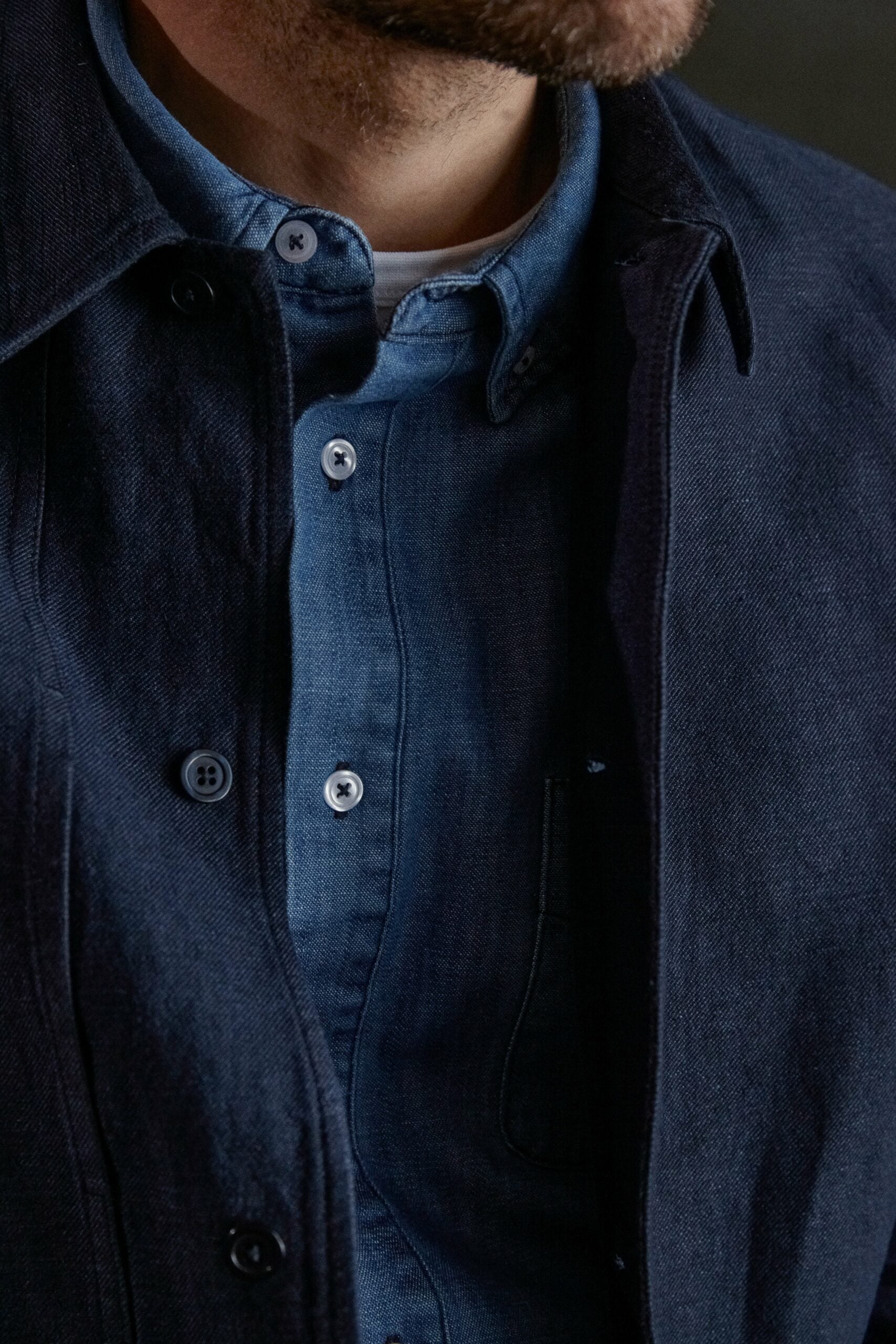 Owe Winter Linen Overshirt Navy - ABOUT COMPANIONS