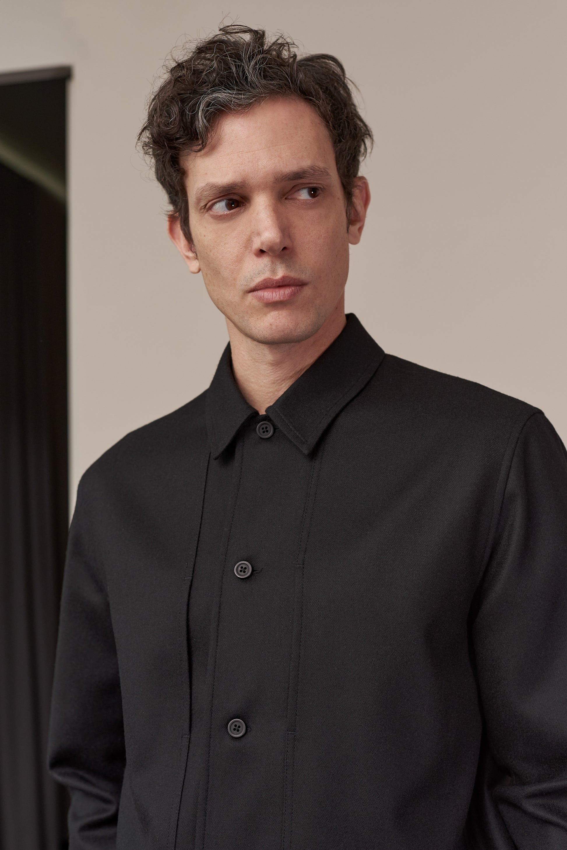 Owe Wool Overshirt Black