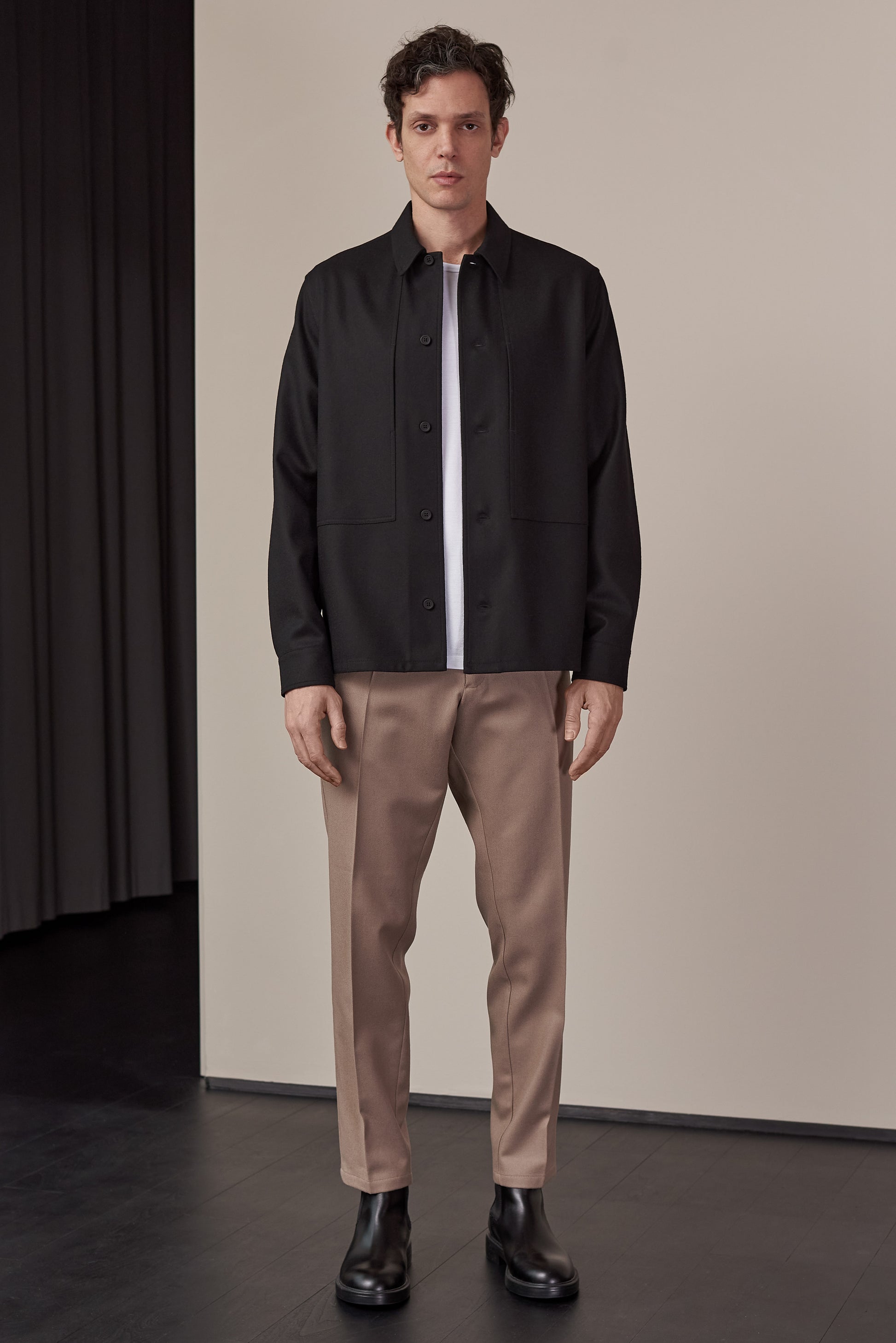 Owe Wool Overshirt Black