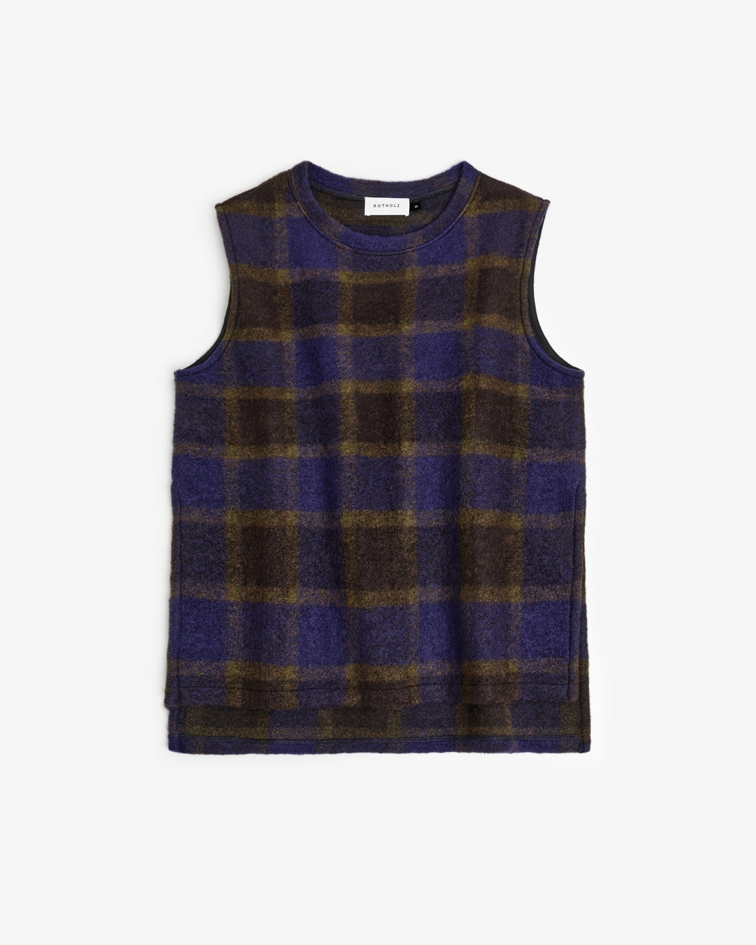 Oversized Vest Purple Checked