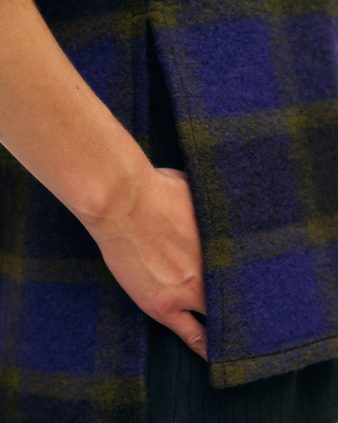 Oversized Vest Purple Checked