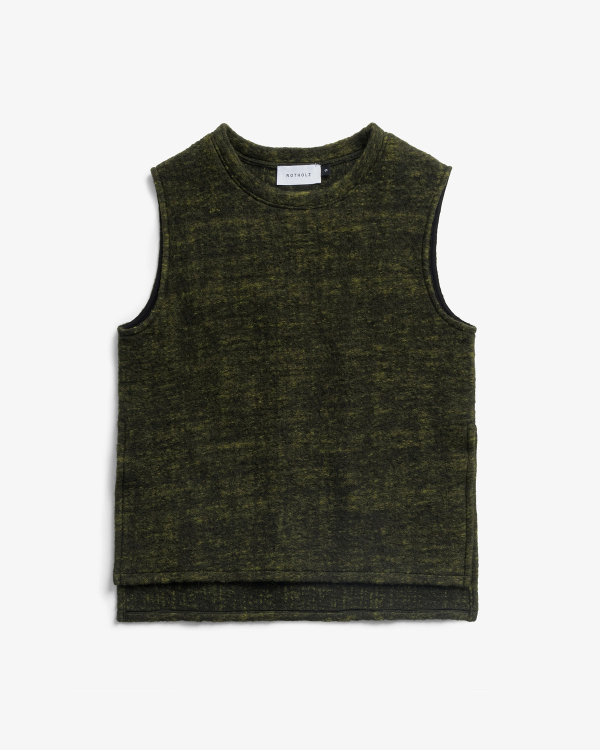 Oversized Organic Wool Vest Green