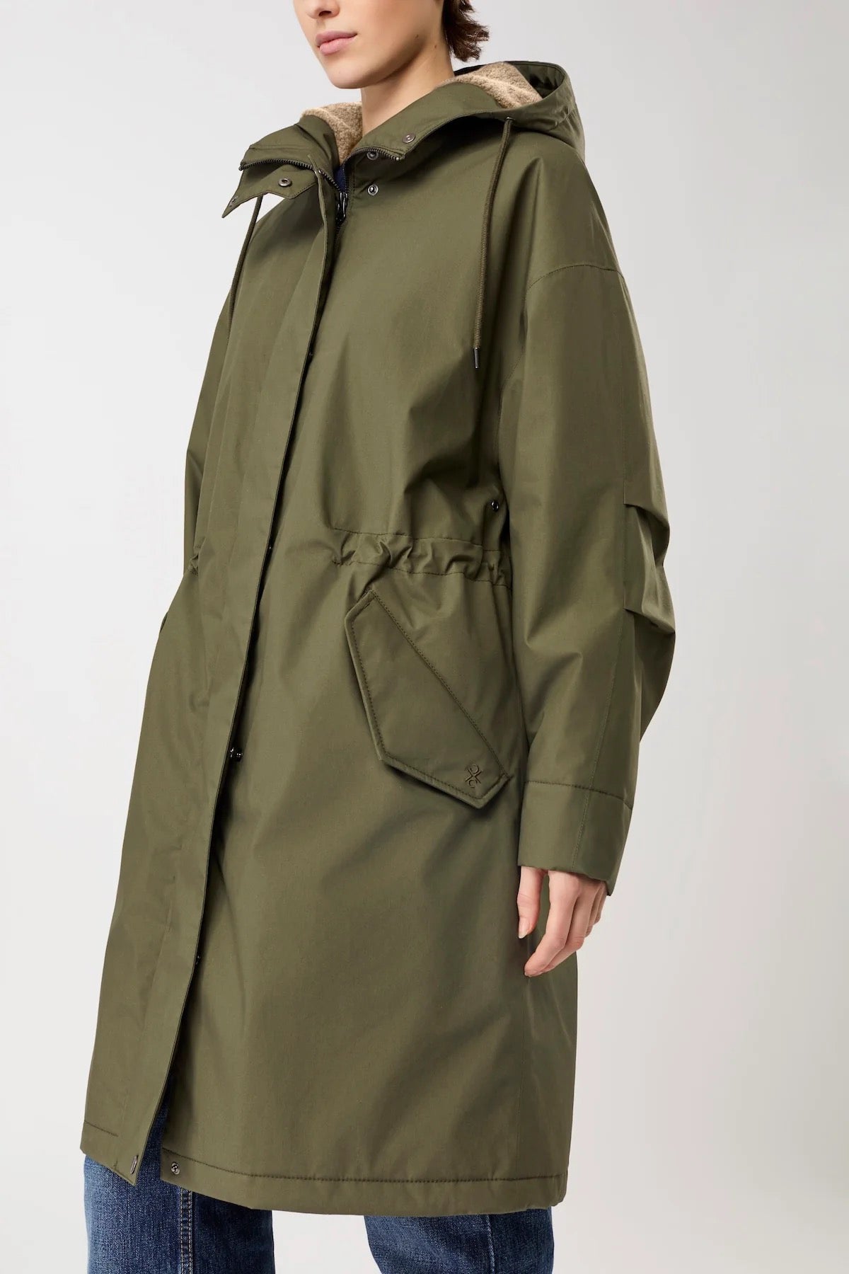 Long Parka Womens Wool Lining Olive