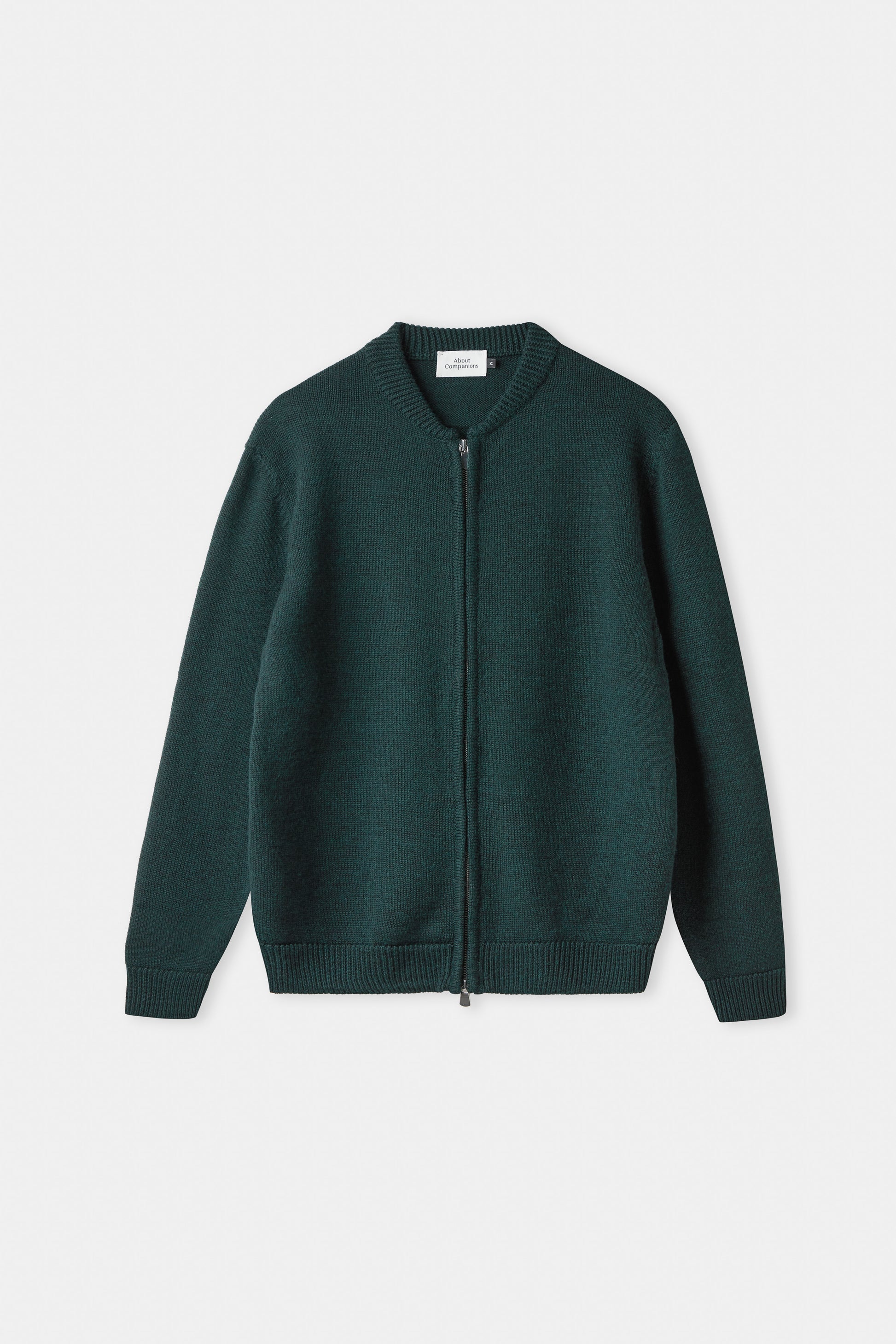 Paul Merino Wool Knit Zip Cardigan Racing Green