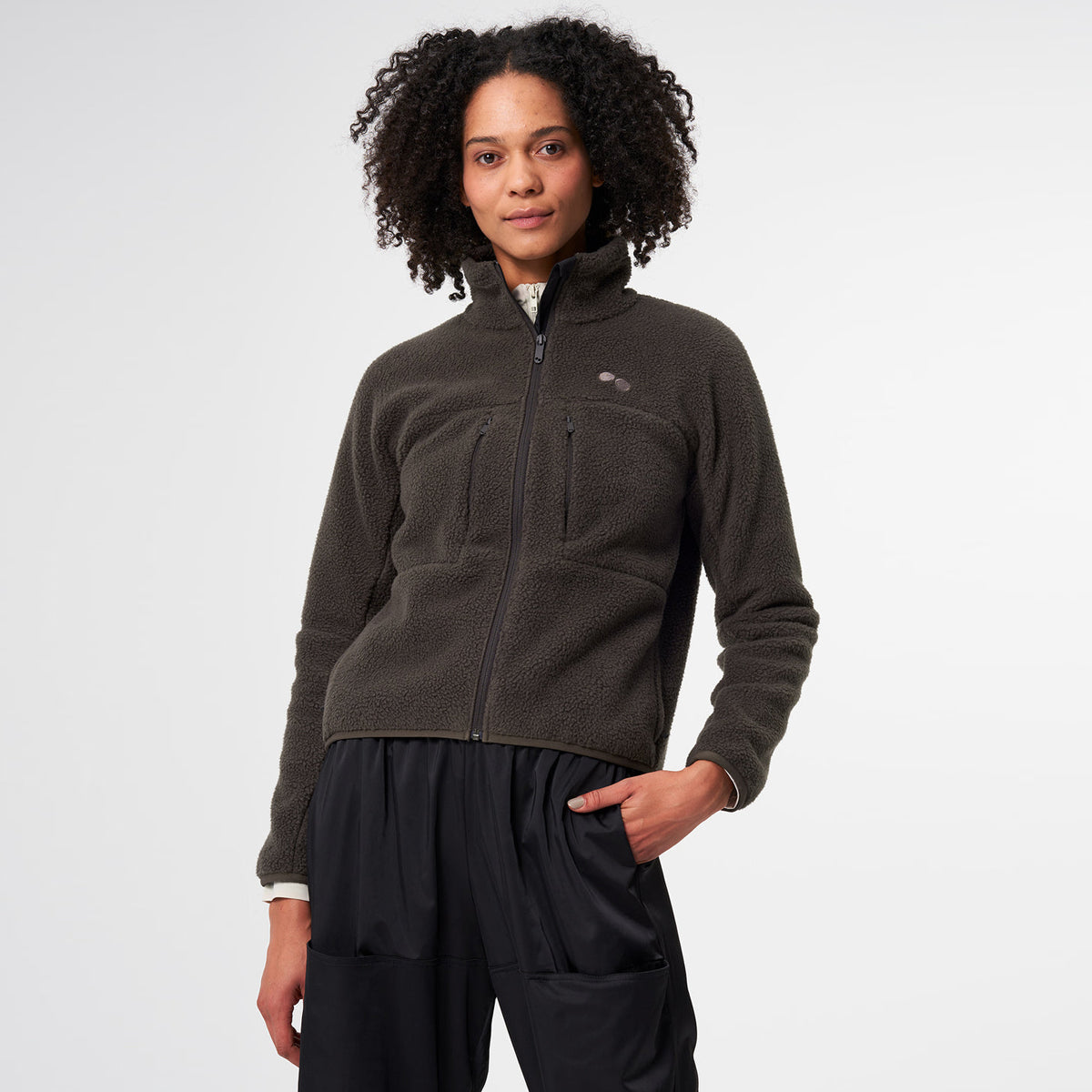 Fleece Jacket Recycled Coffee Brown Women´s - PINQPONQ