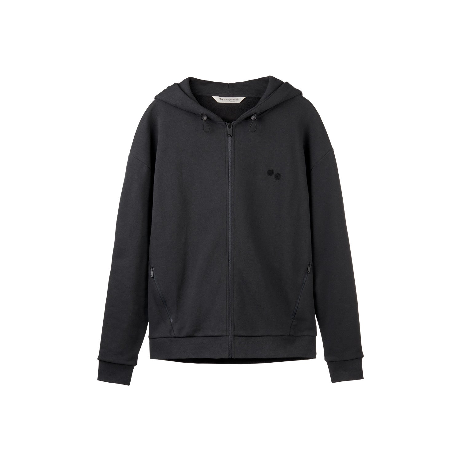 Zipped Hoodie Unisex Peat Black - PINQPONQ