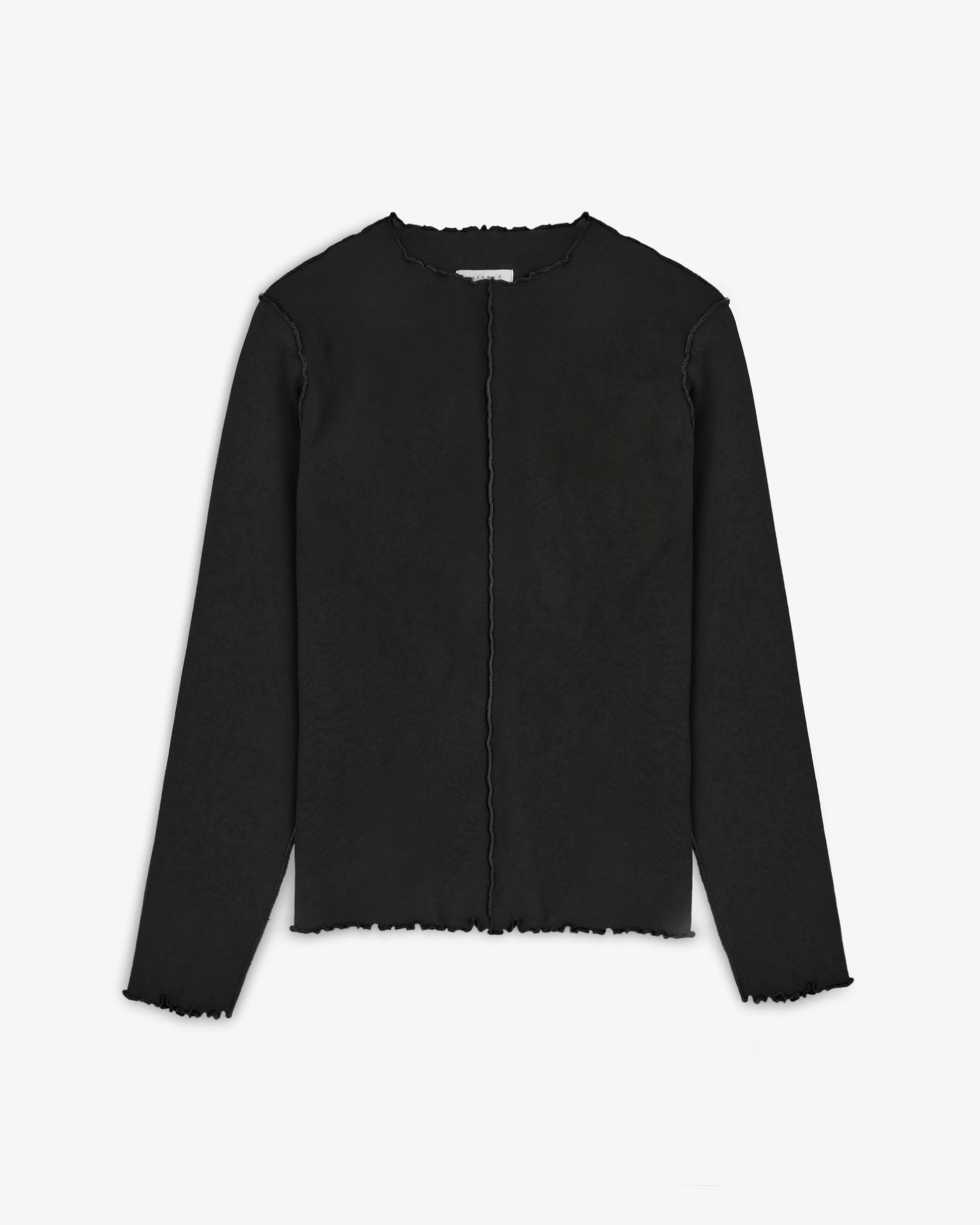 Pin-Tucked Longsleeve Organic Cotton True Black Rotholz