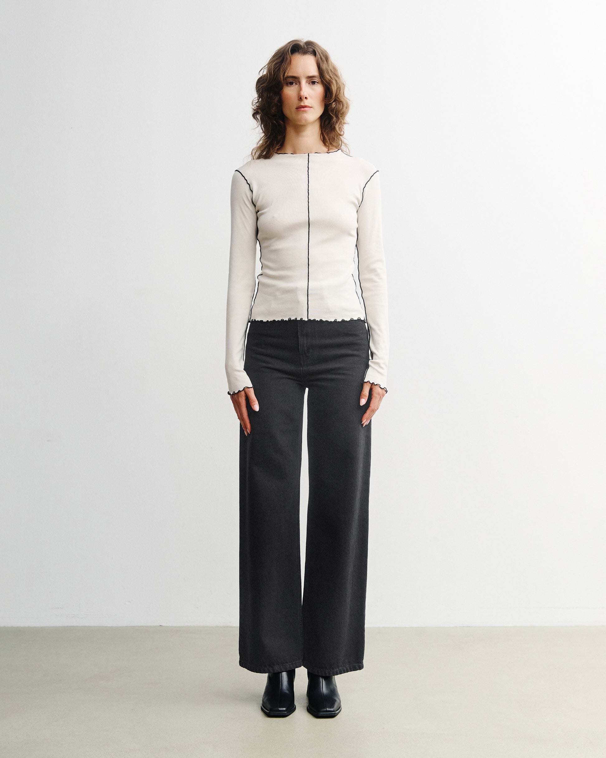 Pin-Tucked Longsleeve Organic Cotton Natural White Rotholz
