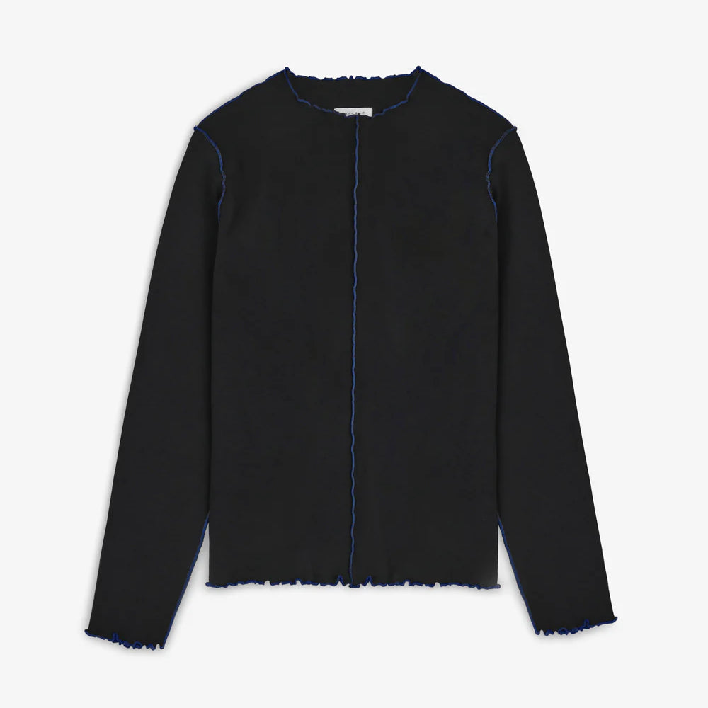 Pin-Tucked Longsleeve Organic Cotton True Black Rotholz