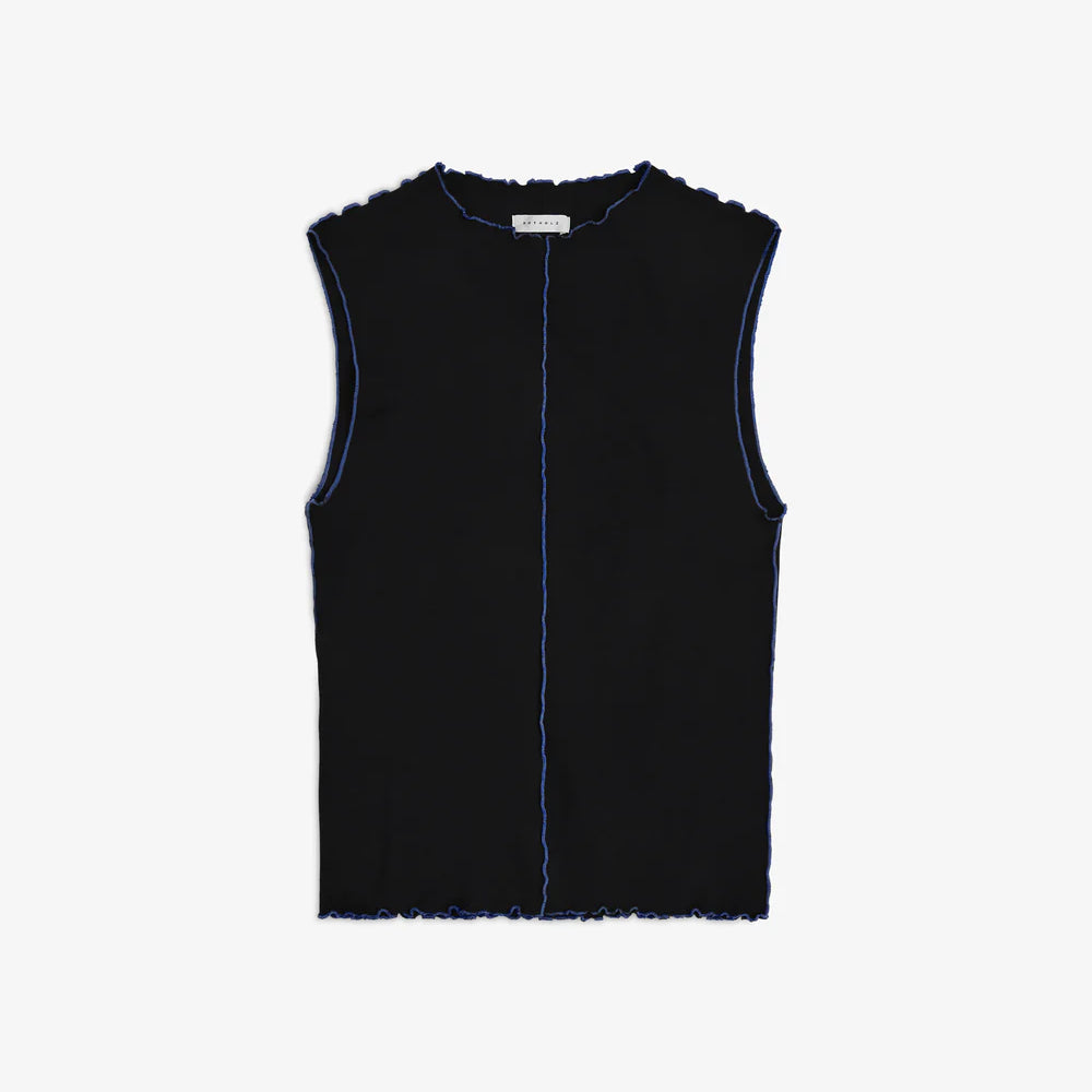 Pin-Tucked Top Organic Cotton True Black Rotholz