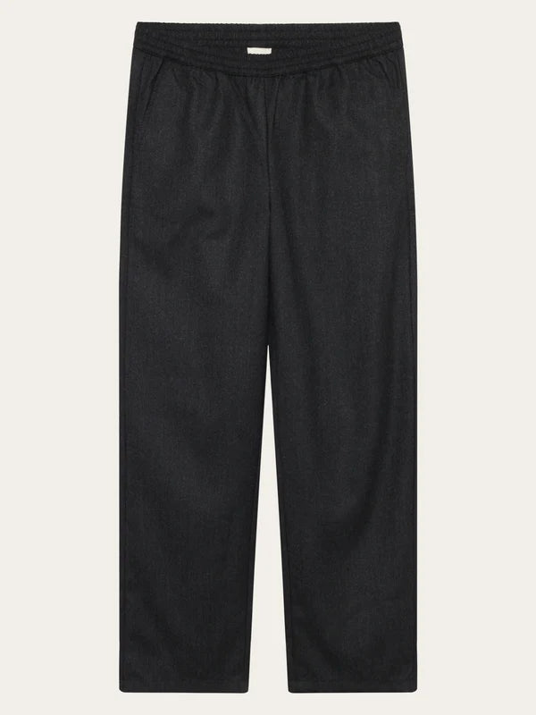 Posey Wide Merino Wool Pants Dark Grey Melange