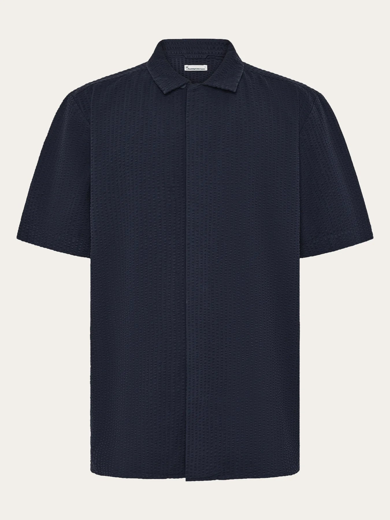 Relaxed Seersucker Short Sleeve Shirt Night Sky