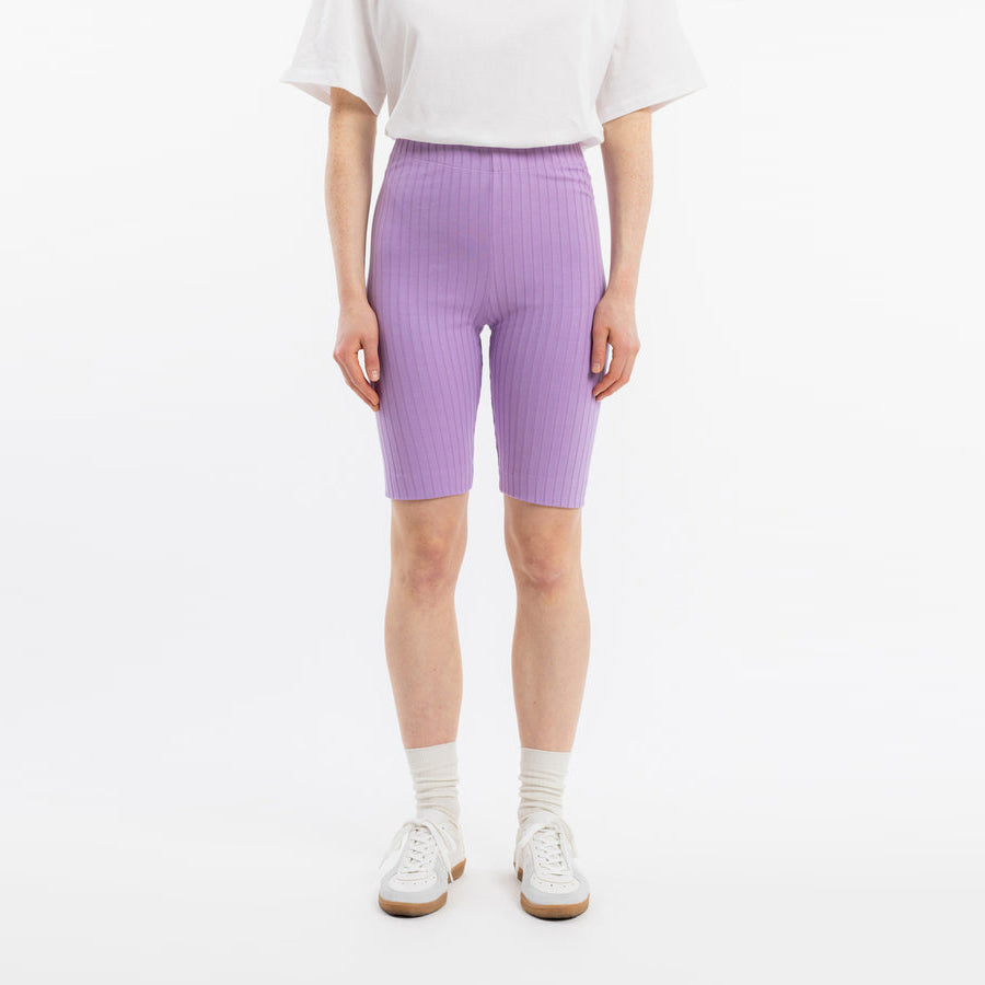 Ribbed Biker Shorts Washed Lavender - ROTHOLZ