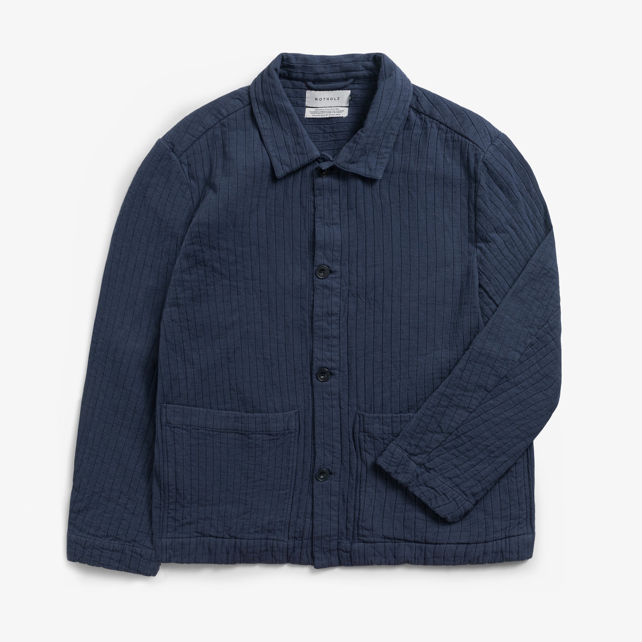 Ribbed Workwear Jacket Unisex Faded Navy