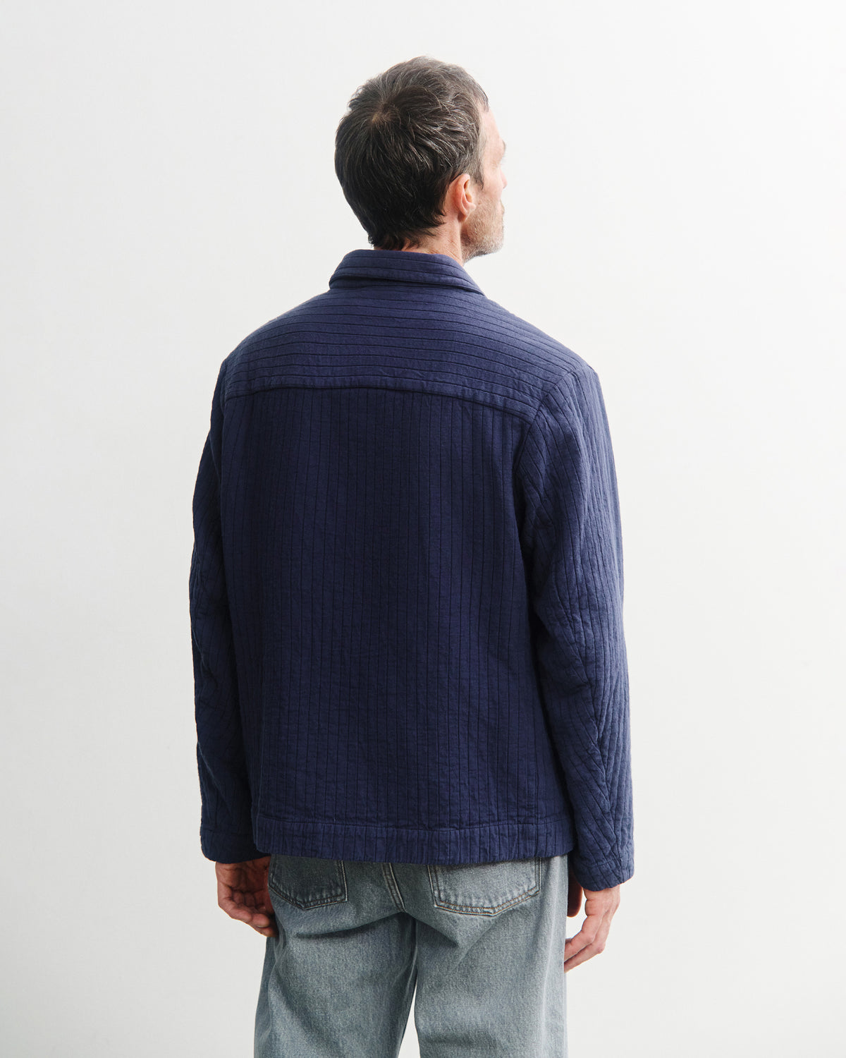 Ribbed Workwear Jacket Unisex Faded Navy